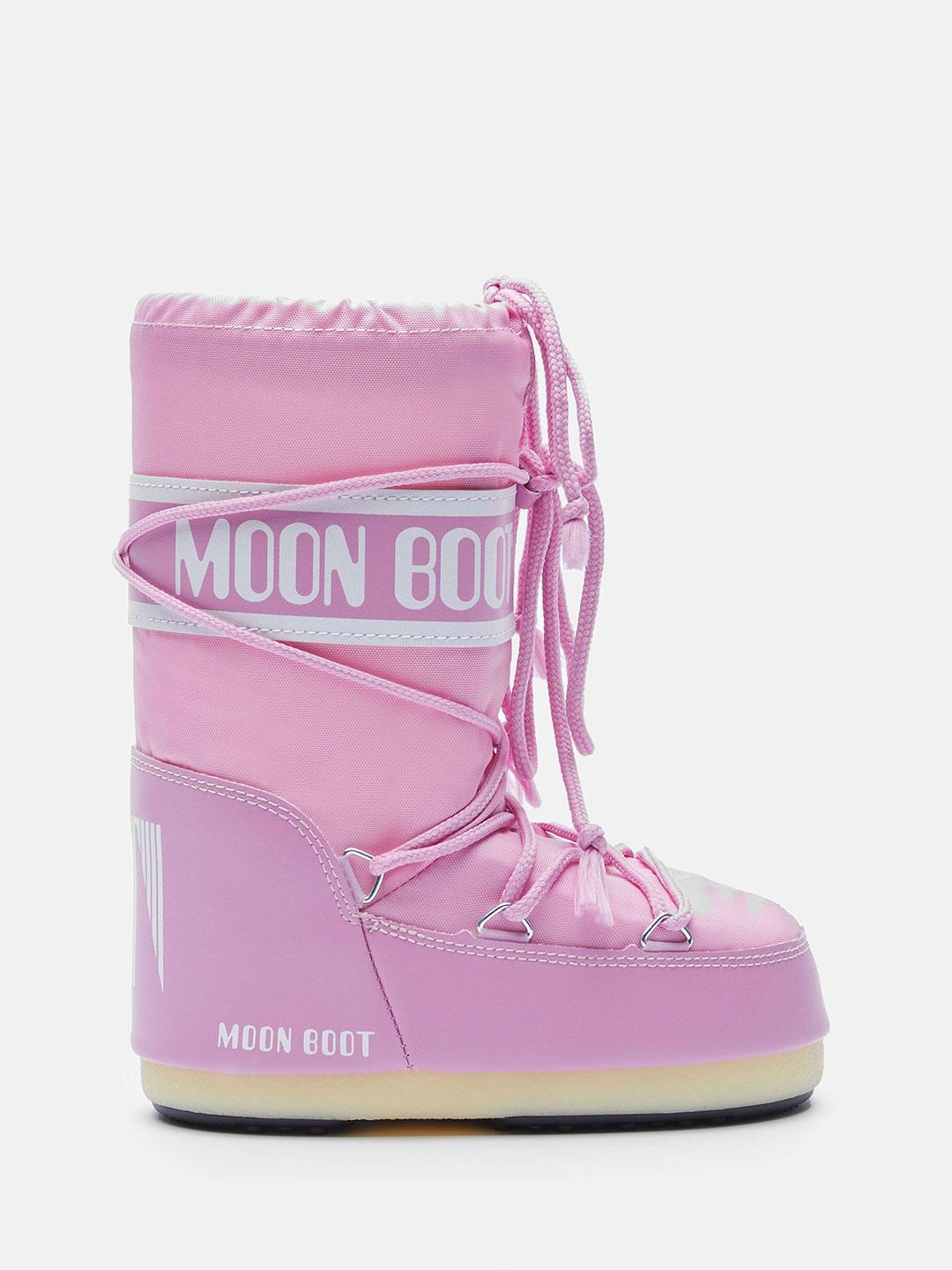 Moon Boot Icon stivali kids rosa alto in Nylon 1400440k ROSA MOON BOOT 