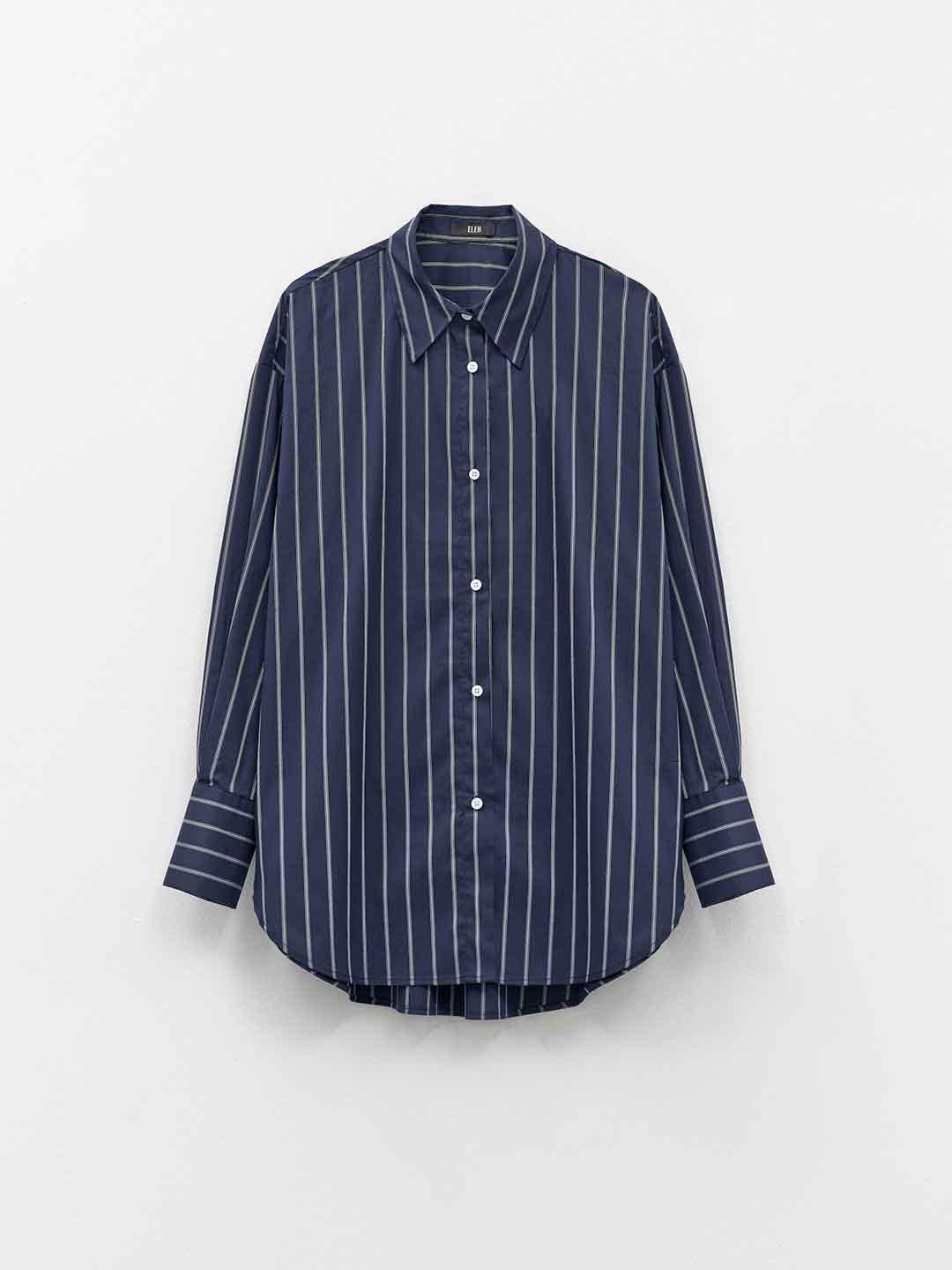 Eleh camicia blu a righe over 076 BLU ELEH 