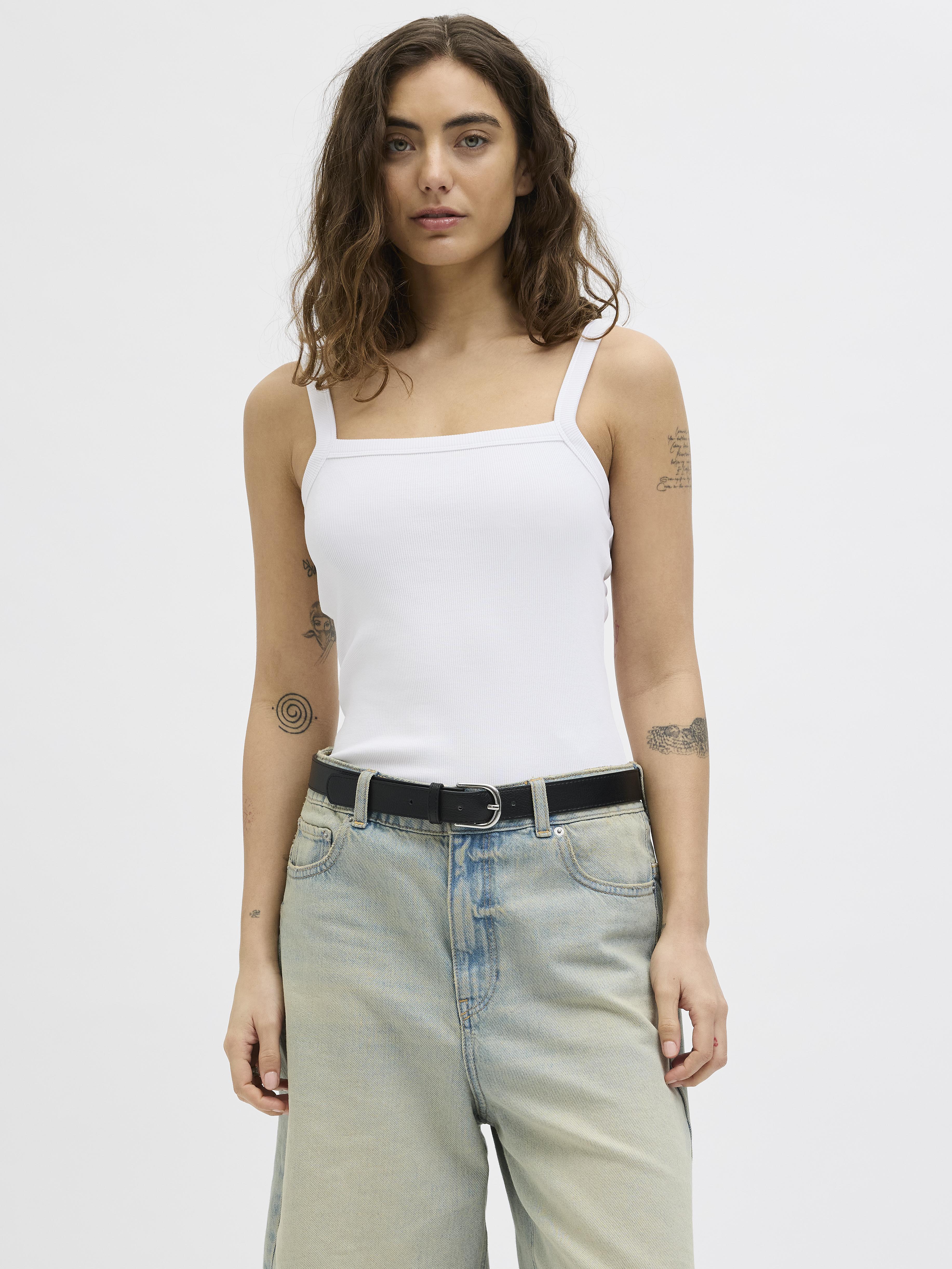 JJXX canotta bianco a coste 12271270 BIANCO JJXX 