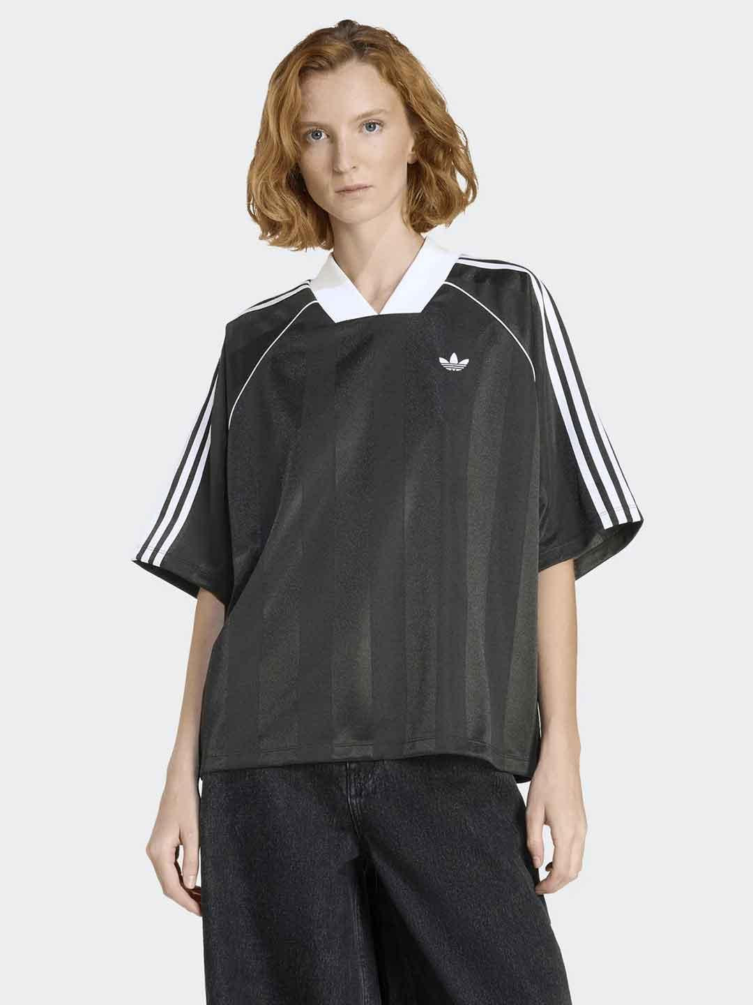 Adidas t-shirt nero collo a contrasto KD2904 NERO ADIDAS 