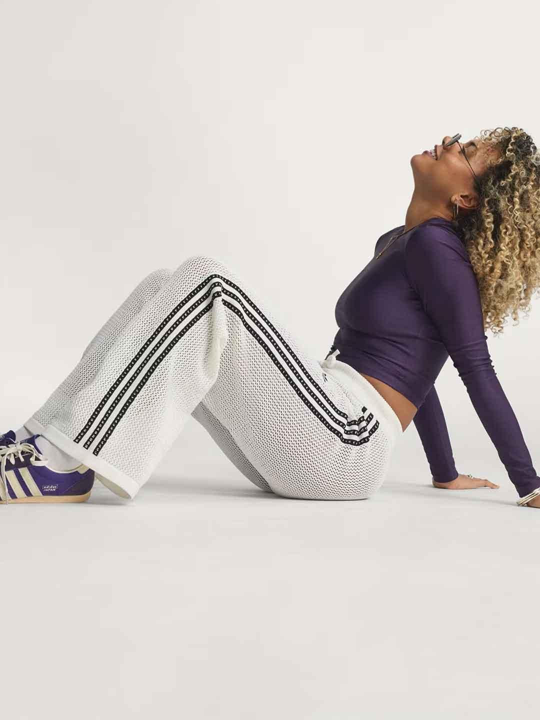 Adidas Firebird pantalone bianco in crochet KC6493 BIANCO ADIDAS 