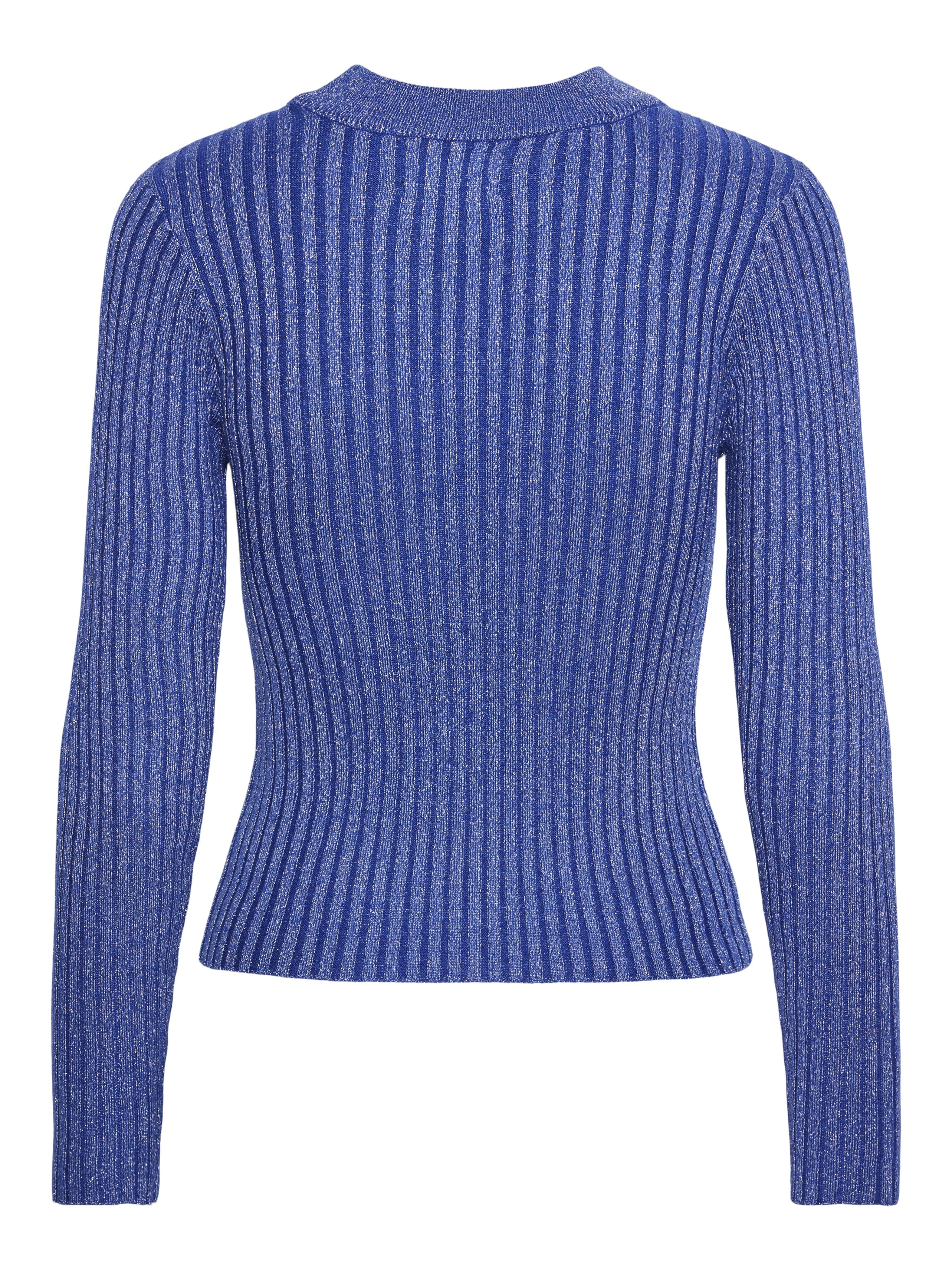 Pieces maglione blu girocollo a righe 17151031 BLU PIECES 