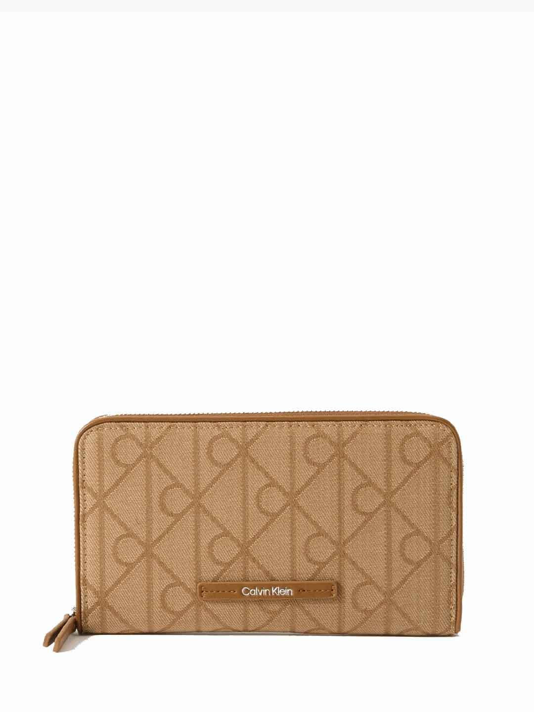 Calvin Klein portafogli beige con logo Jacquared LV04F1136G-8DZ BEIGE CALVIN KLEIN 