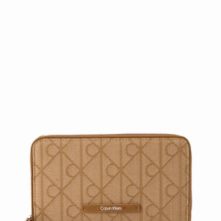 Calvin Klein portafogli beige con logo Jacquared LV04F1136G-8DZ BEIGE CALVIN KLEIN 