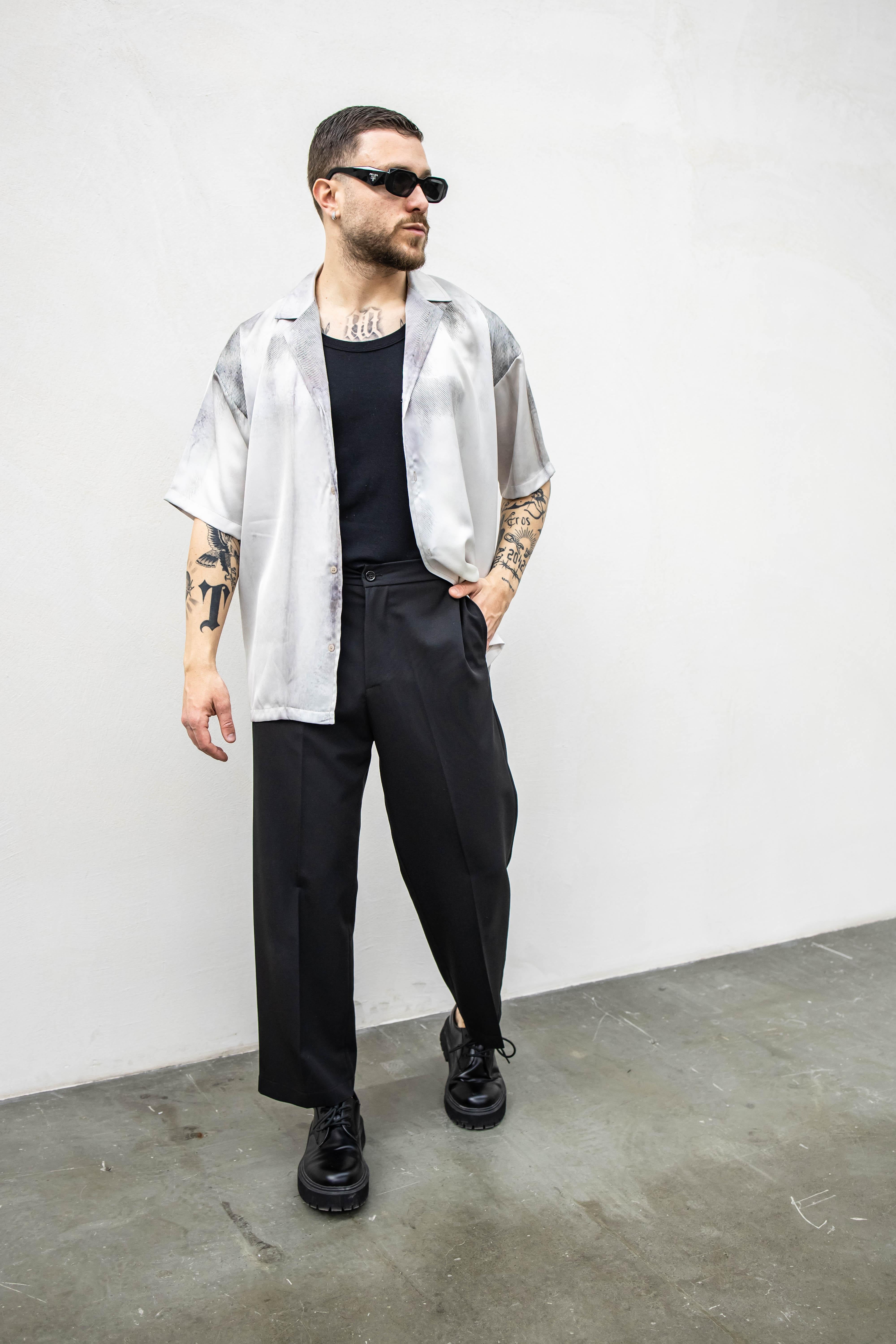 Present Day camicia grigio mezza manica PDP044 GRIGIO PRESENT DAY 