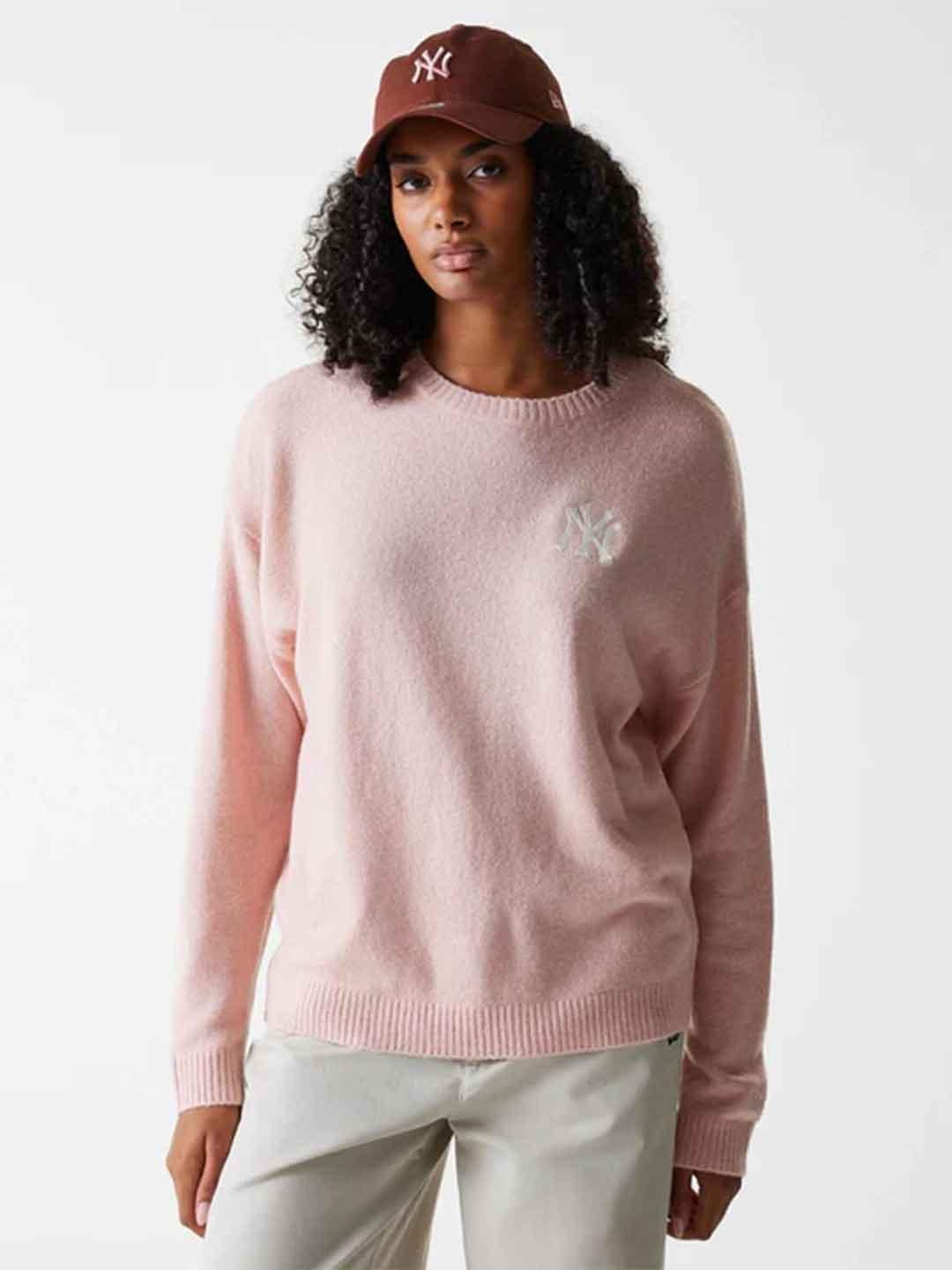 New Era maglione rosa NY con logo bianco 60684501 ROSA NEW ERA 