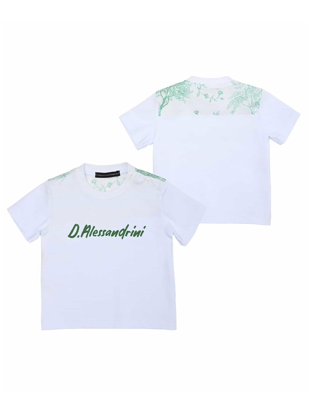 Daniele Alessandrini t-shirt kids bianco e verde 1296M00223 BIANCO DANIELE ALESSANDRINI 