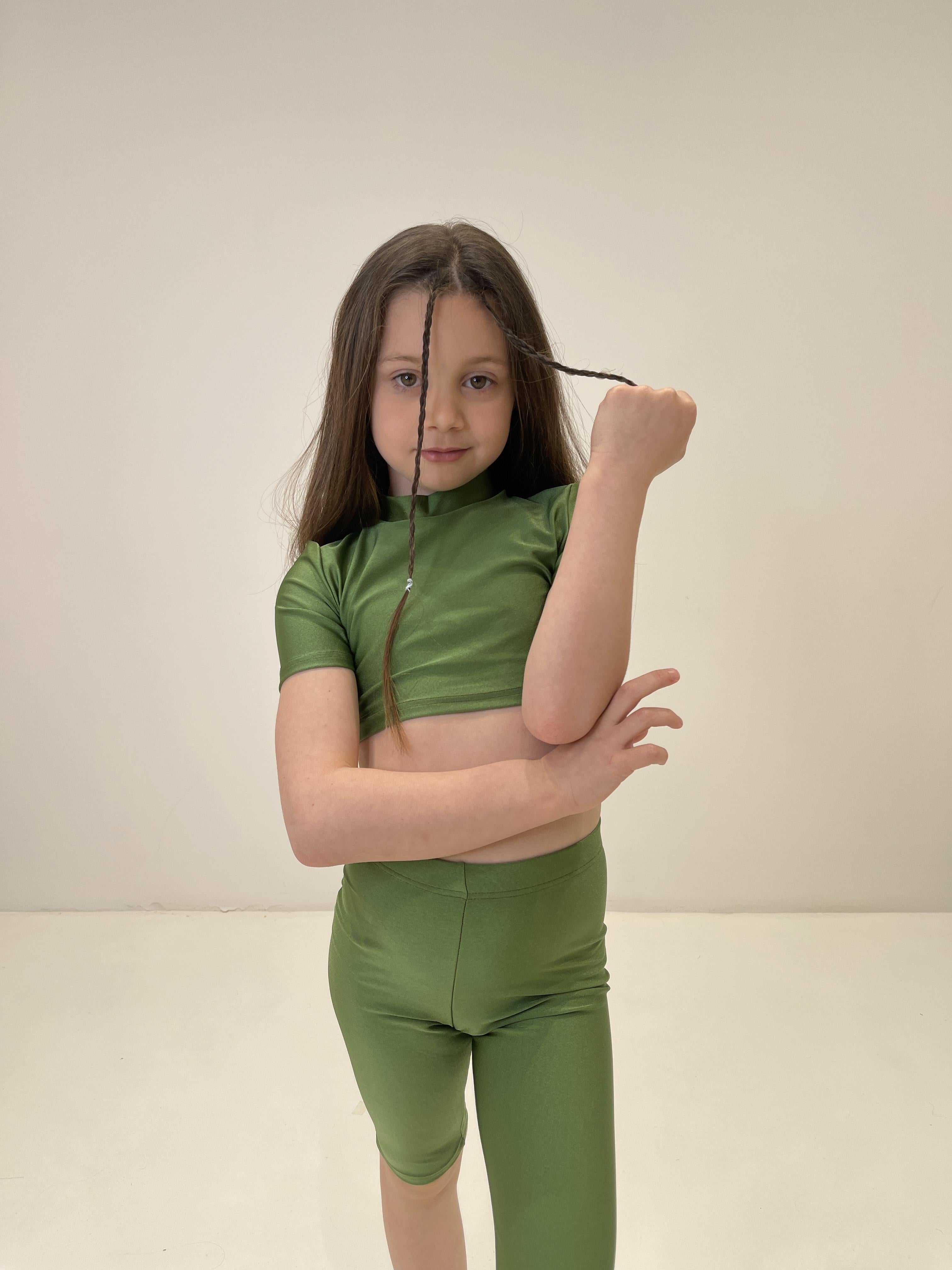 Island Coco maglia kids verde crop AB-ICJ03 VERDE ISLAND COCO 