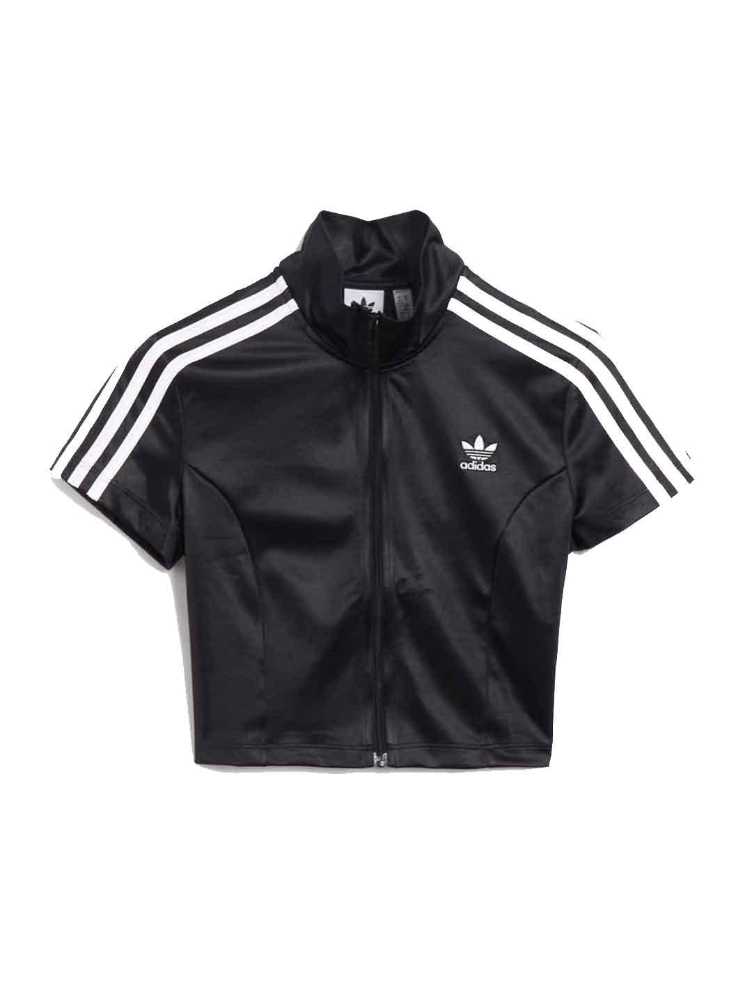 Adidas t-shirt nero con zip e crop JD0277 NERO ADIDAS 