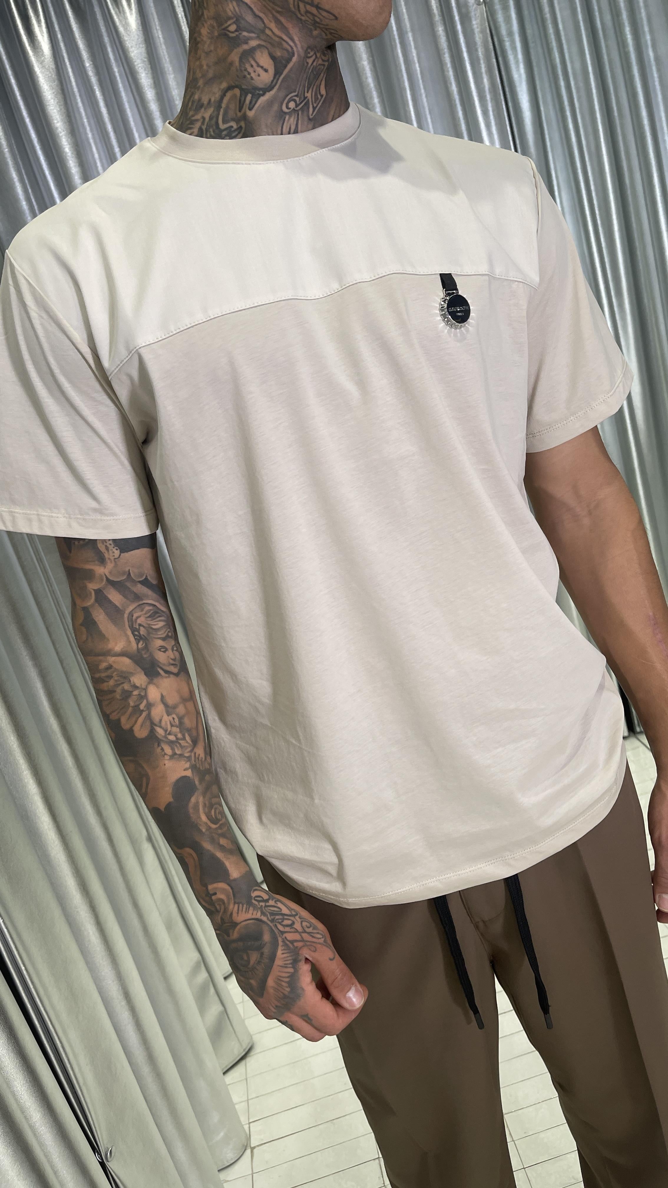 Gavroche t-shirt beige con tappo U2055 BEIGE GAVROCHE 
