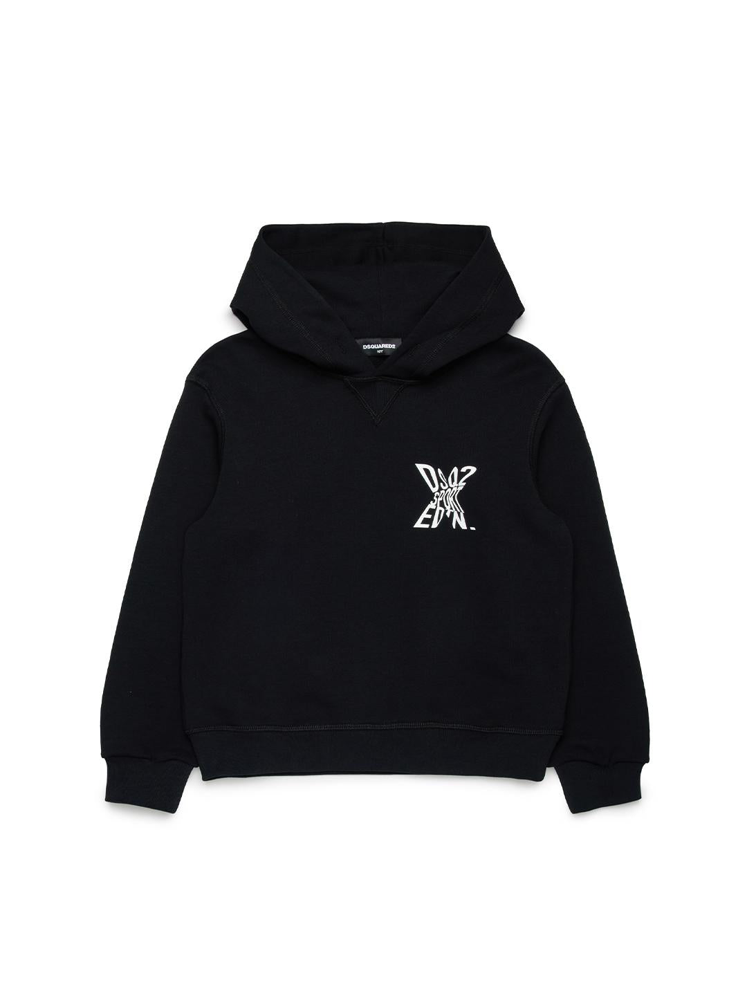 Dsquared 2 felpa kids nero con cappuccio DQ2526 D003G NERO DSQUARED 2 