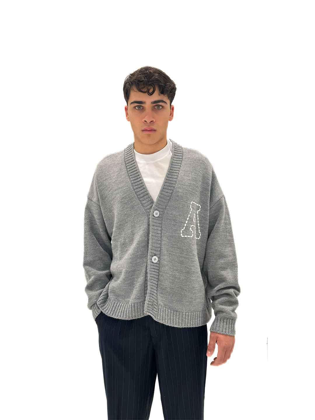 All or Nothing cardigan grigio con ricamo KAREEM GRIGIO ALL OR NOTHING 