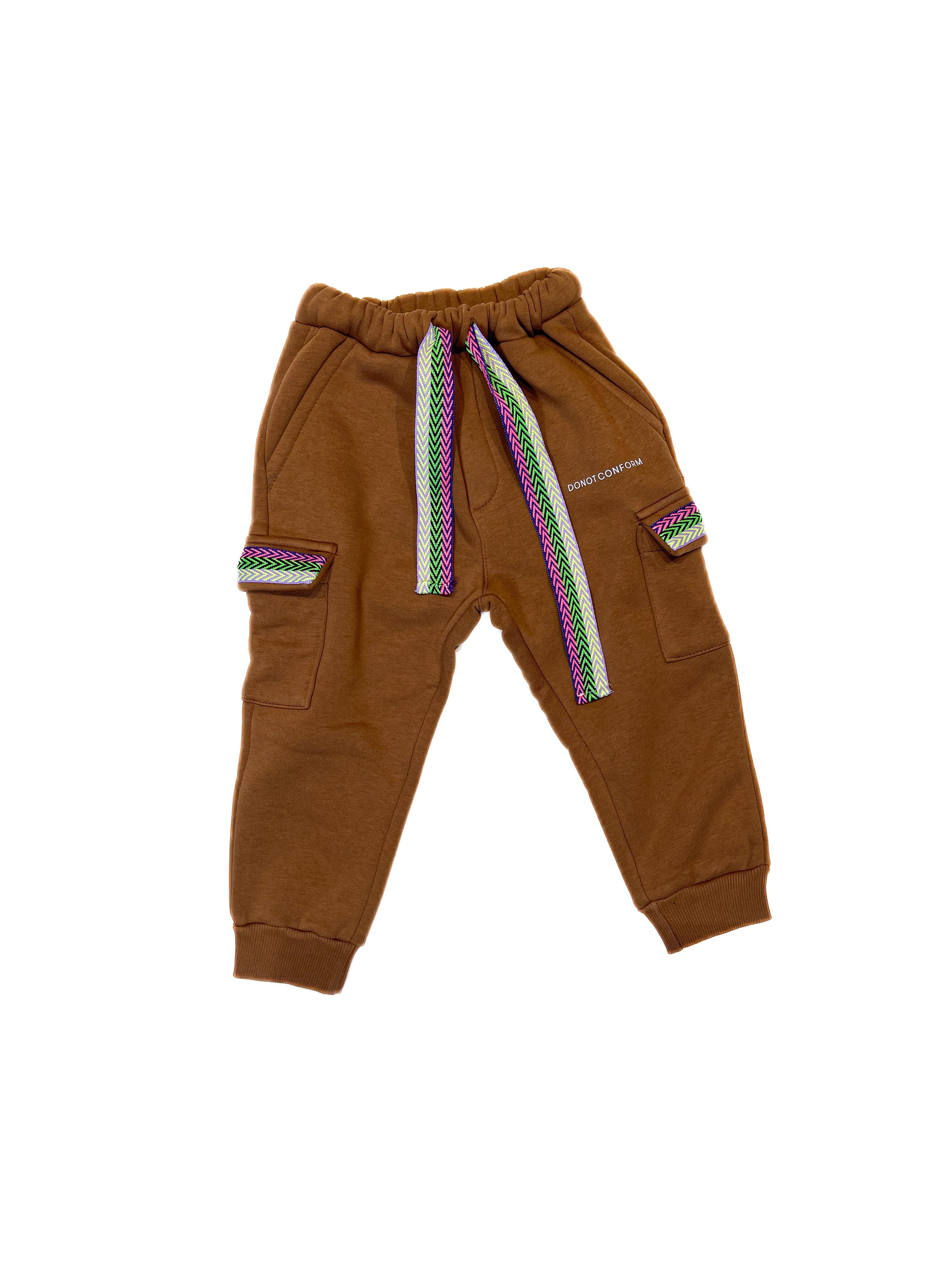 Do Not Conform pantaloni kids marrone con inserti multicolor DPF030 MARRONE DONOTCONFORM 
