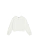 GCDS felpa kids bianco girocollo crop