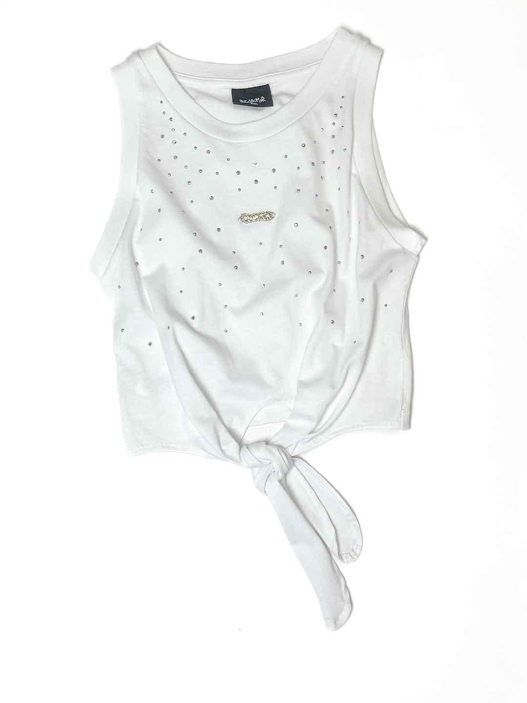 Disclaimer canotta kids bianco con strass 58551 BIANCO DISCLAIMER 