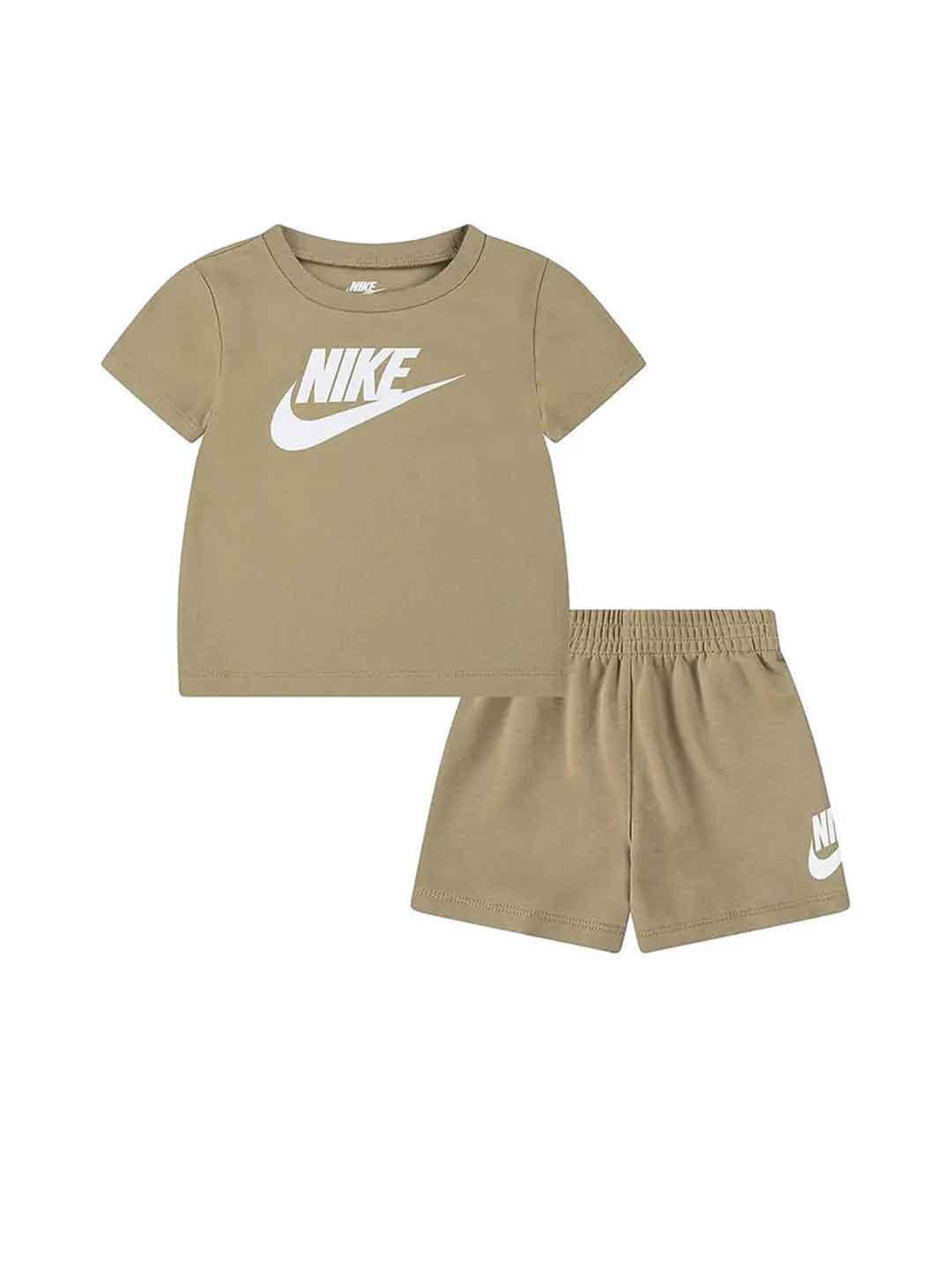 Nike coordinato kids beige e bianco 86L596 X0L BEIGE NIKE 