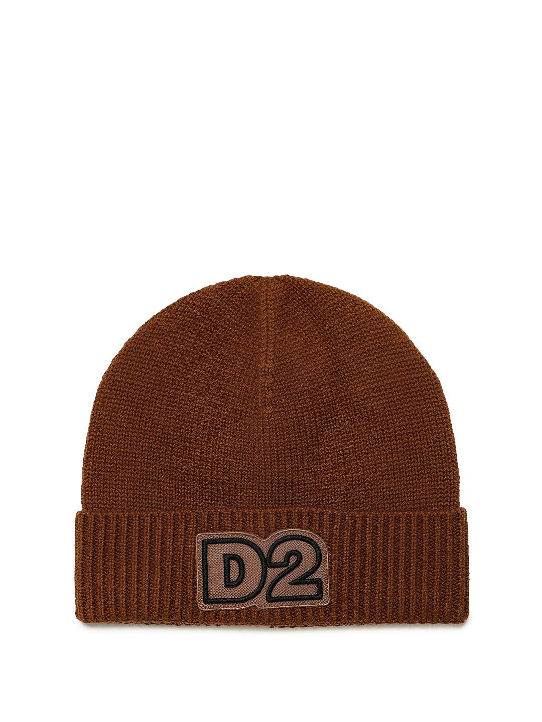 Dsquared 2 cappello kids marrone con patch logo sul davanti DQ1806 D00WC MARRONE DSQUARED 2 