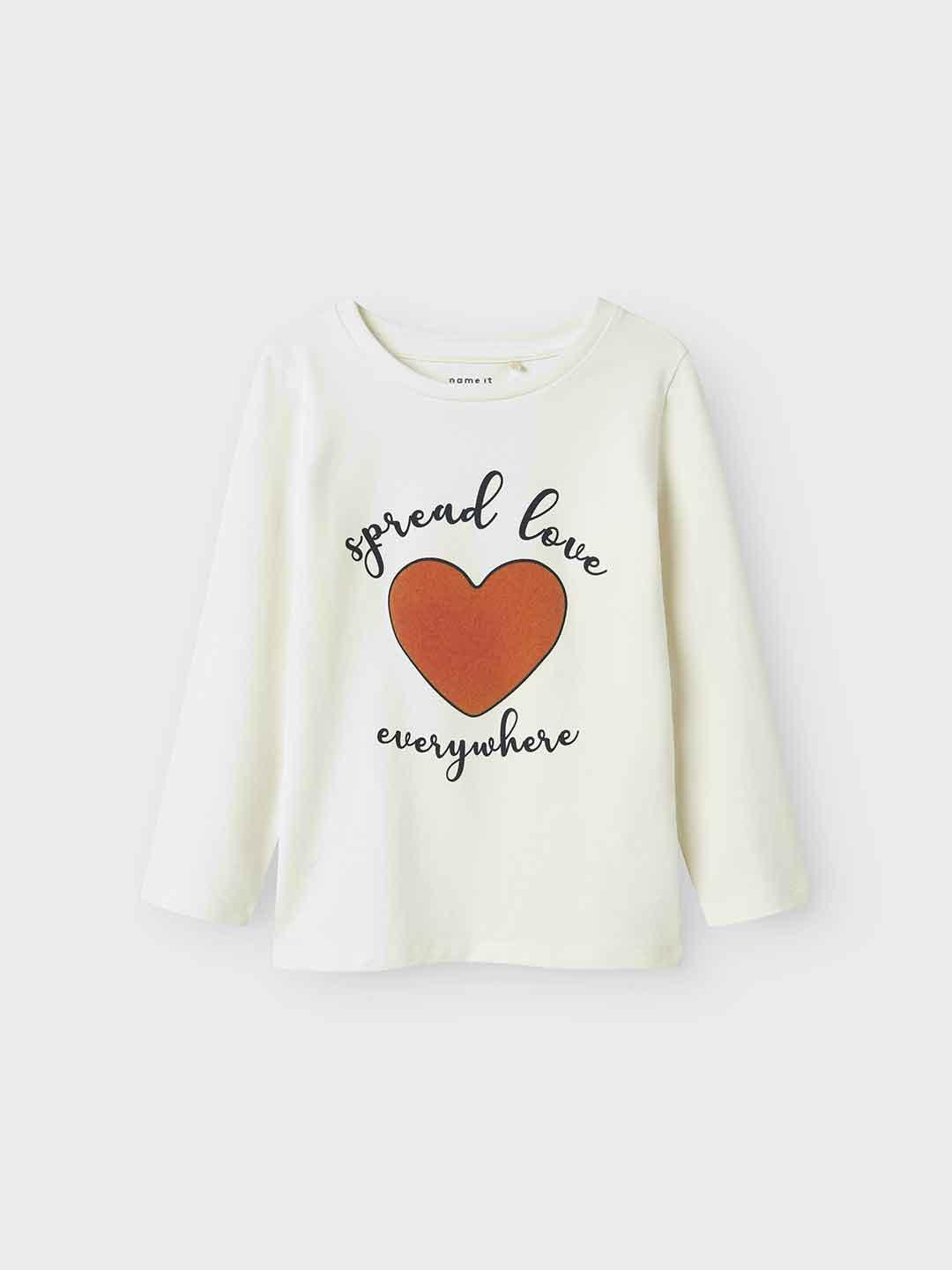 Name It t-shirt kids bianco con stampa cuore 13246621 BIANCO NAME IT 