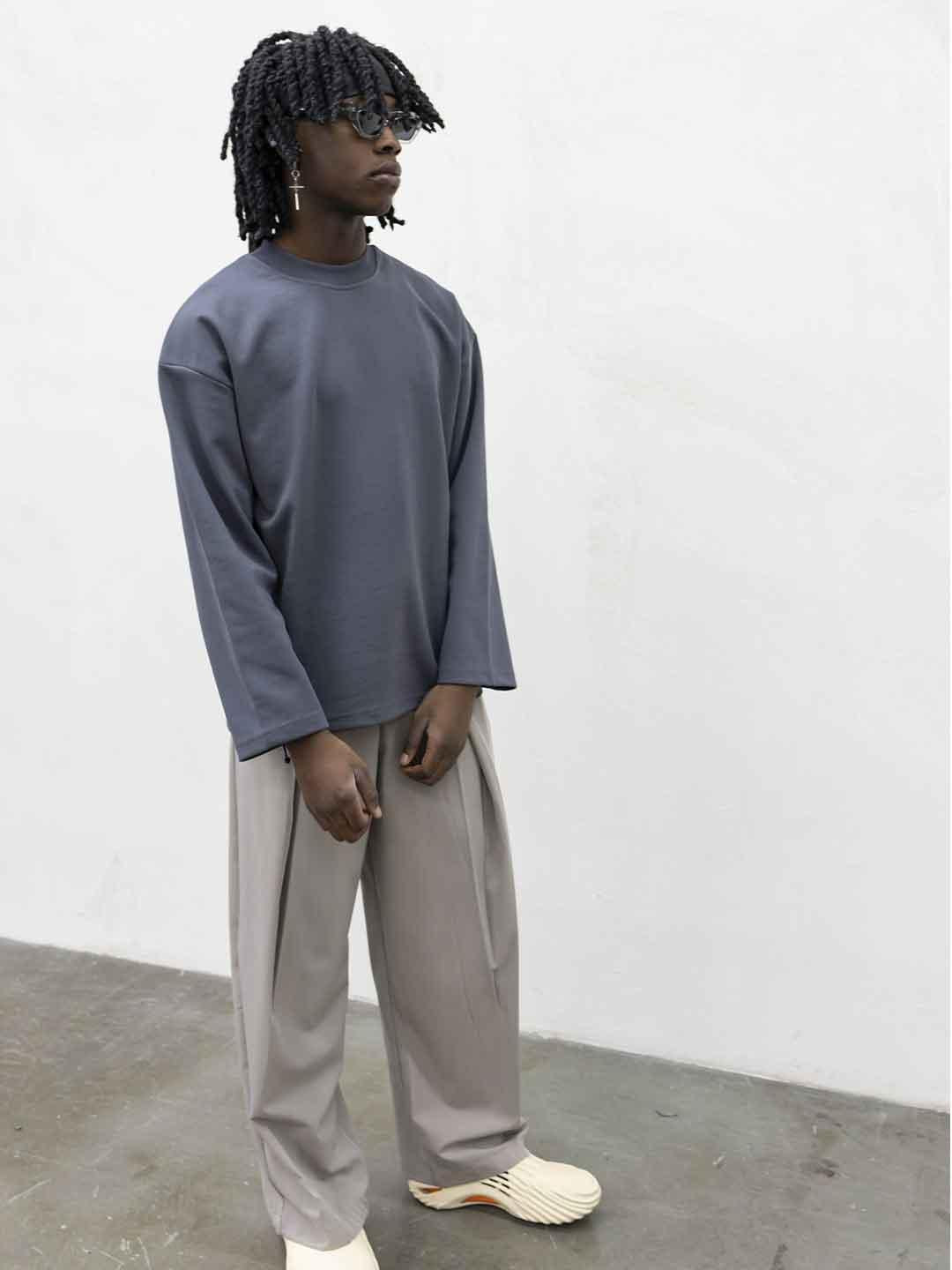 Present Day Long Perfect t-shirt grigio maniche lunghe PRS061 GRIGIO PRESENT DAY 