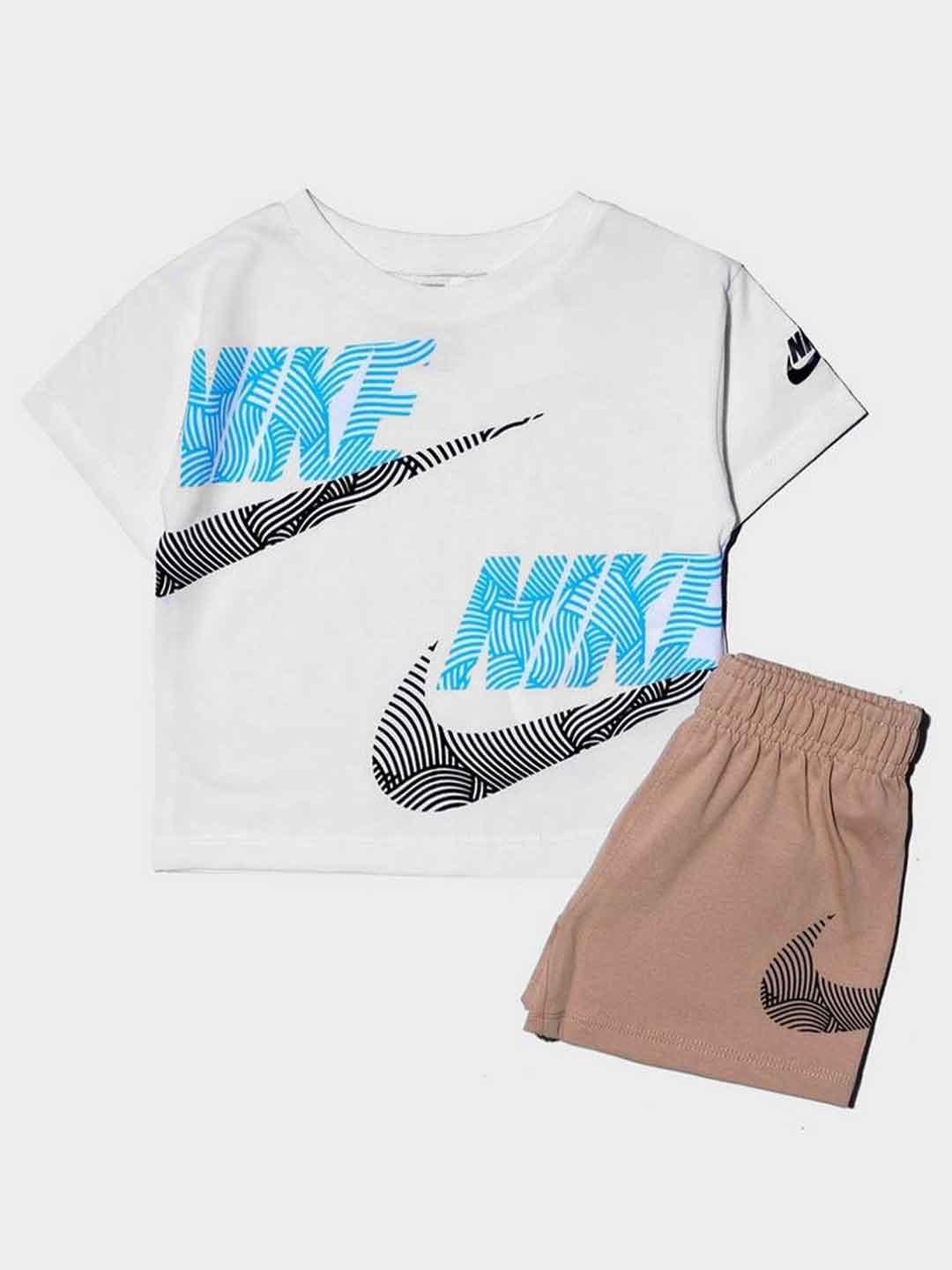 Nike coordinato kids bianco e beige 86N737 X0L BIANCO NIKE 