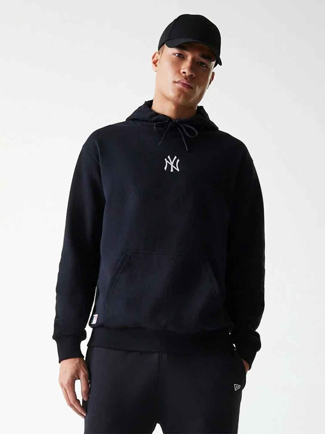 New Era felpa nero con logo bianco 60675777 NERO NEW ERA 