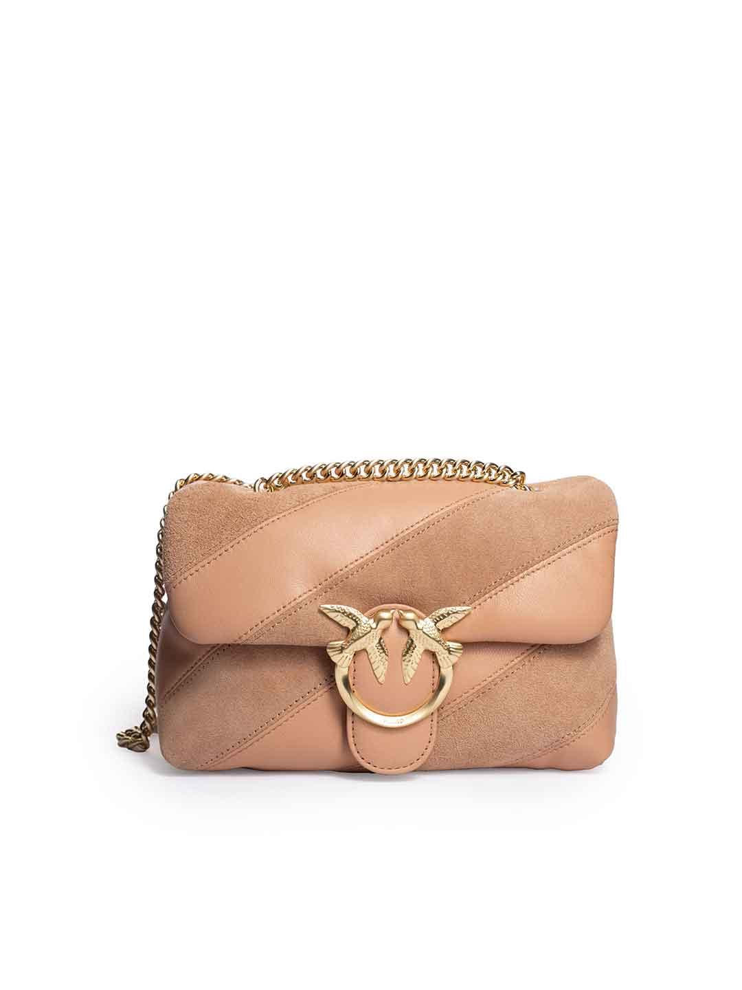 Pinko Love Puff Mini borsa cipria in suede 100039 A2JY CIPRIA PINKO 
