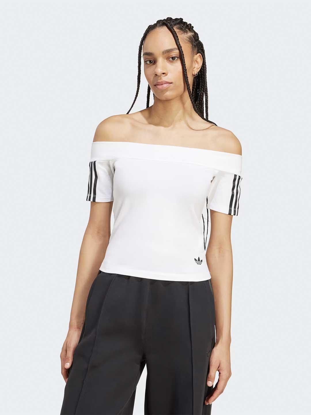 Adidas  Adicolor t-shirt bianco JV9741 BIANCO ADIDAS 