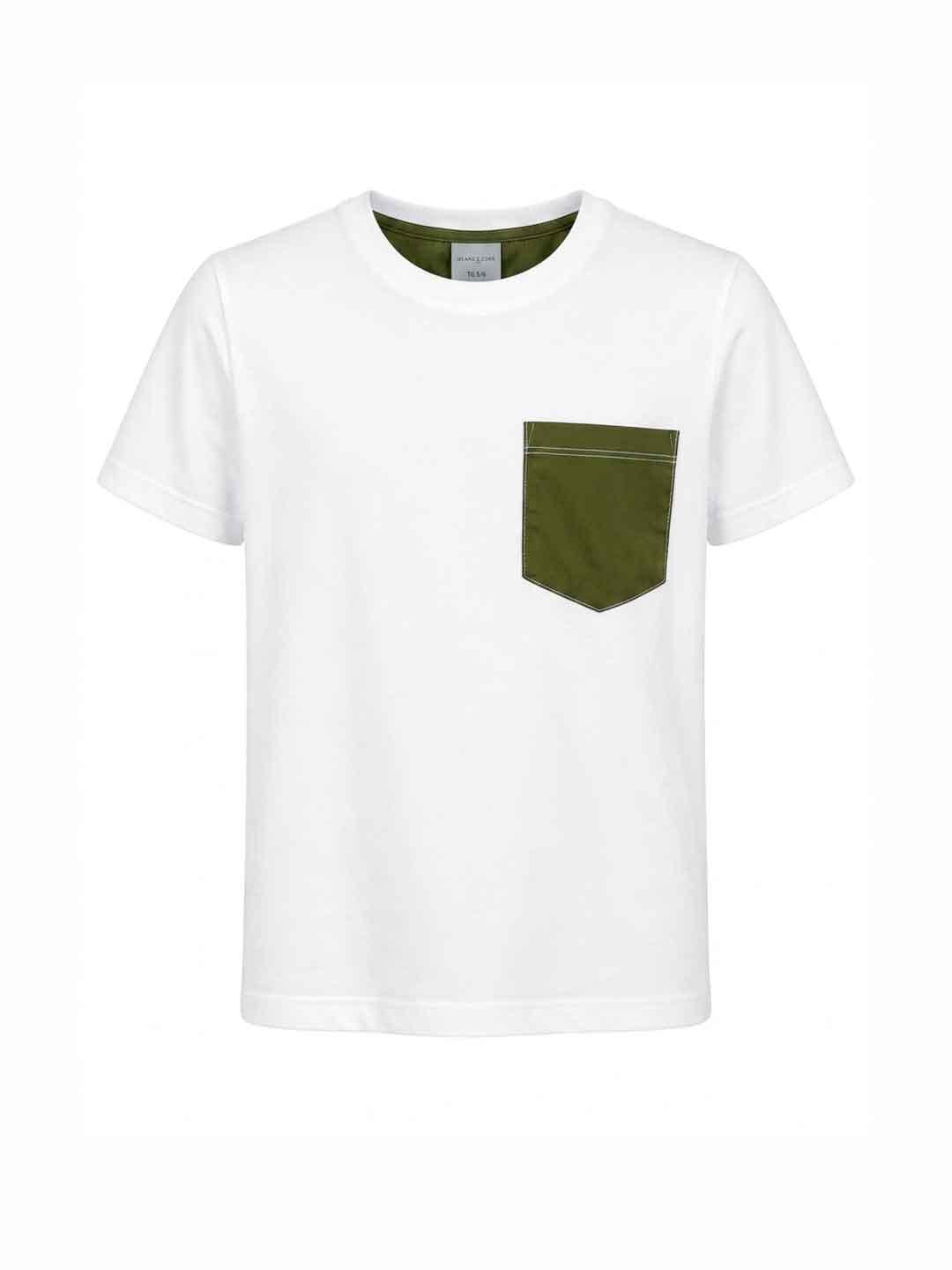 Island Coco t-shirt kids verde militare con taschino 3-10 anni ICJ192 VERDE MILITARE ISLAND COCO 