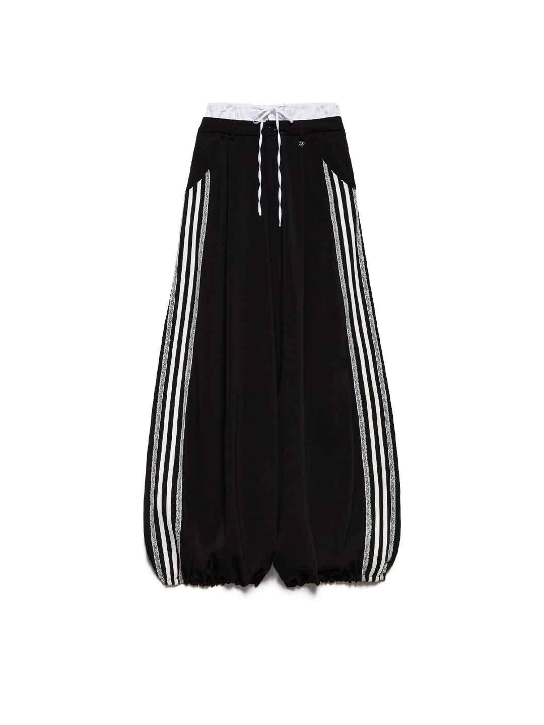 Aniye By Sandy pantalone nero con bande in pizzo 185101 NERO ANIYE BY 