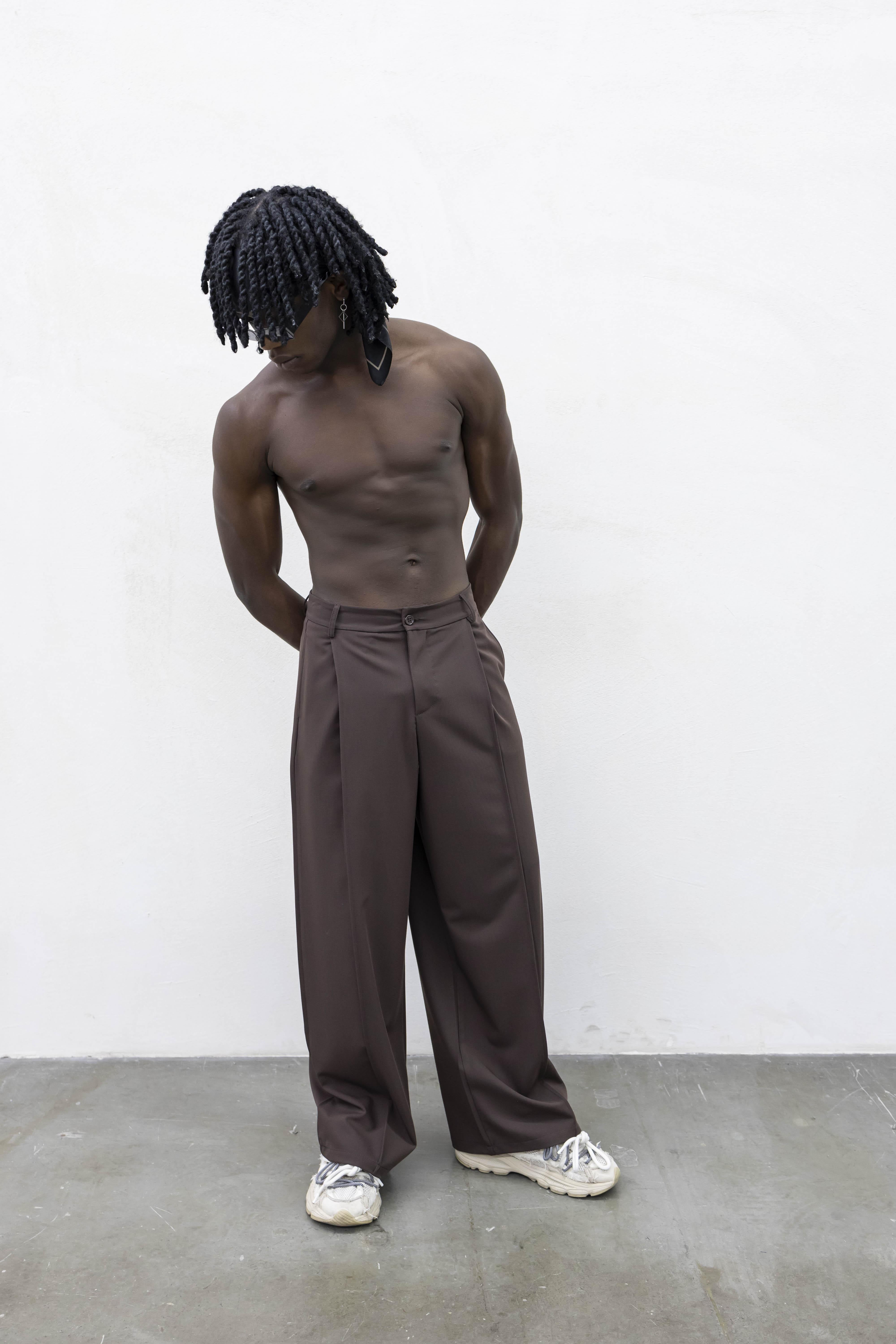 Present Day All Pinces pantaloni marrone PRS019 MARRONE PRESENT DAY 