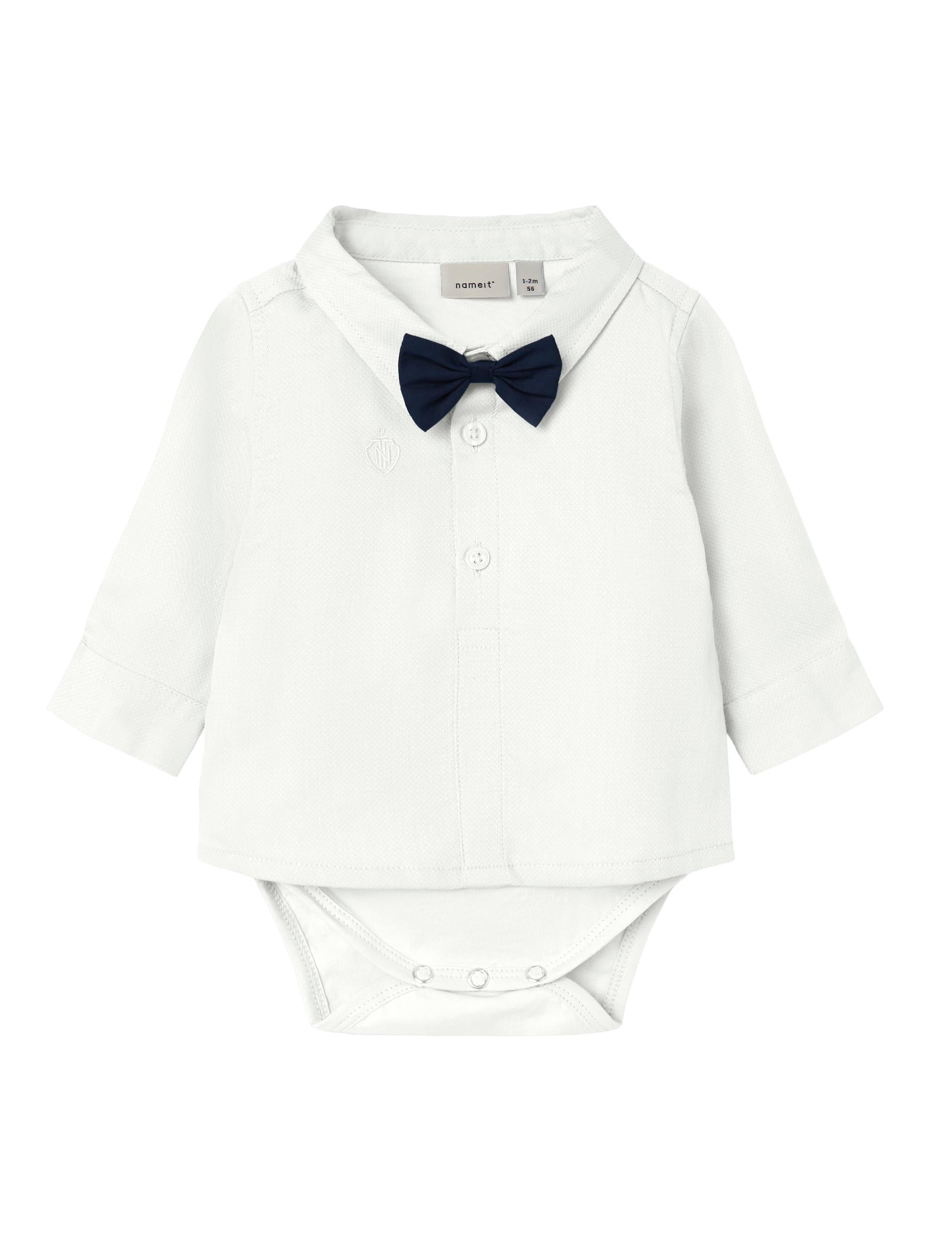 Name It camicia neonato bianco con papillon removibile 13227242 BIANCO NAME IT 