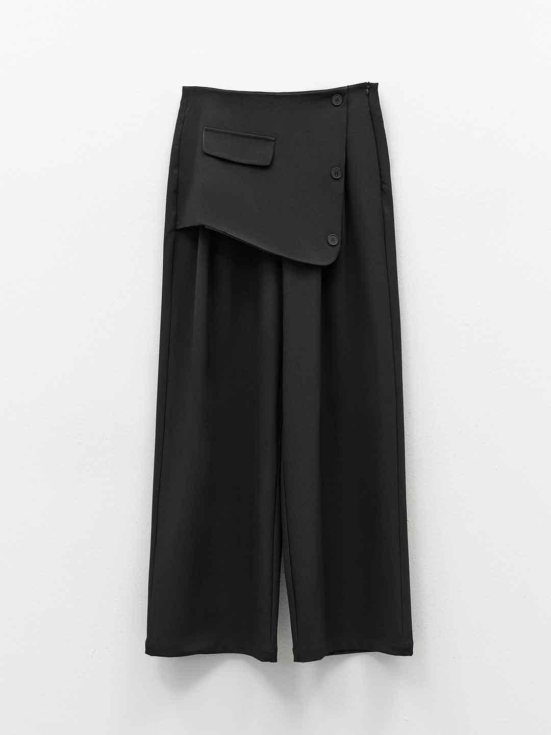 Eleh pantalone nero con tessuto sovrapposto 0183 NERO ELEH 