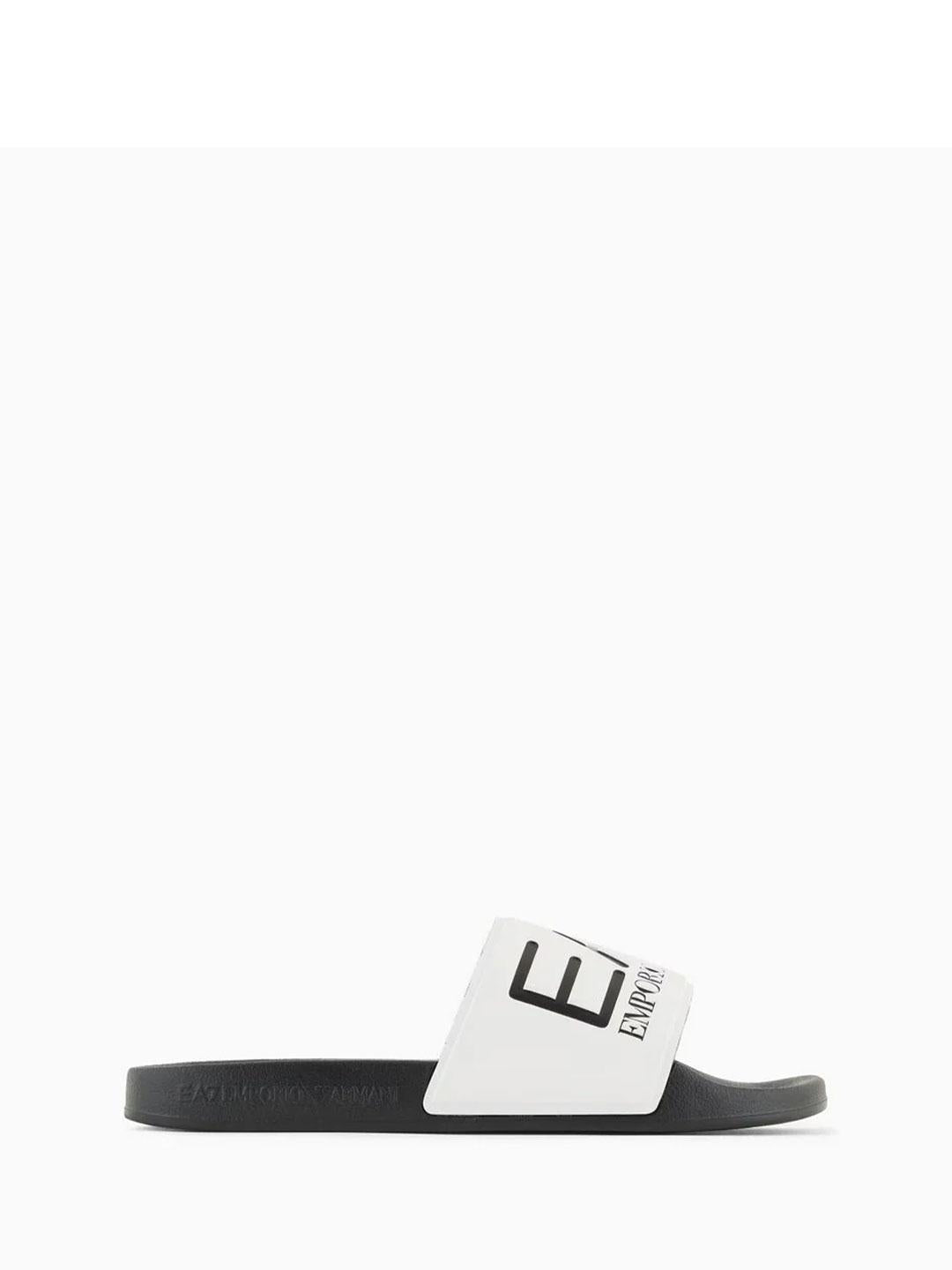 Emporio Armani ciabatta nero con fascia bianco 108B NERO EMPORIO ARMANI 