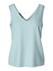 Pieces top azzurro scollo a V