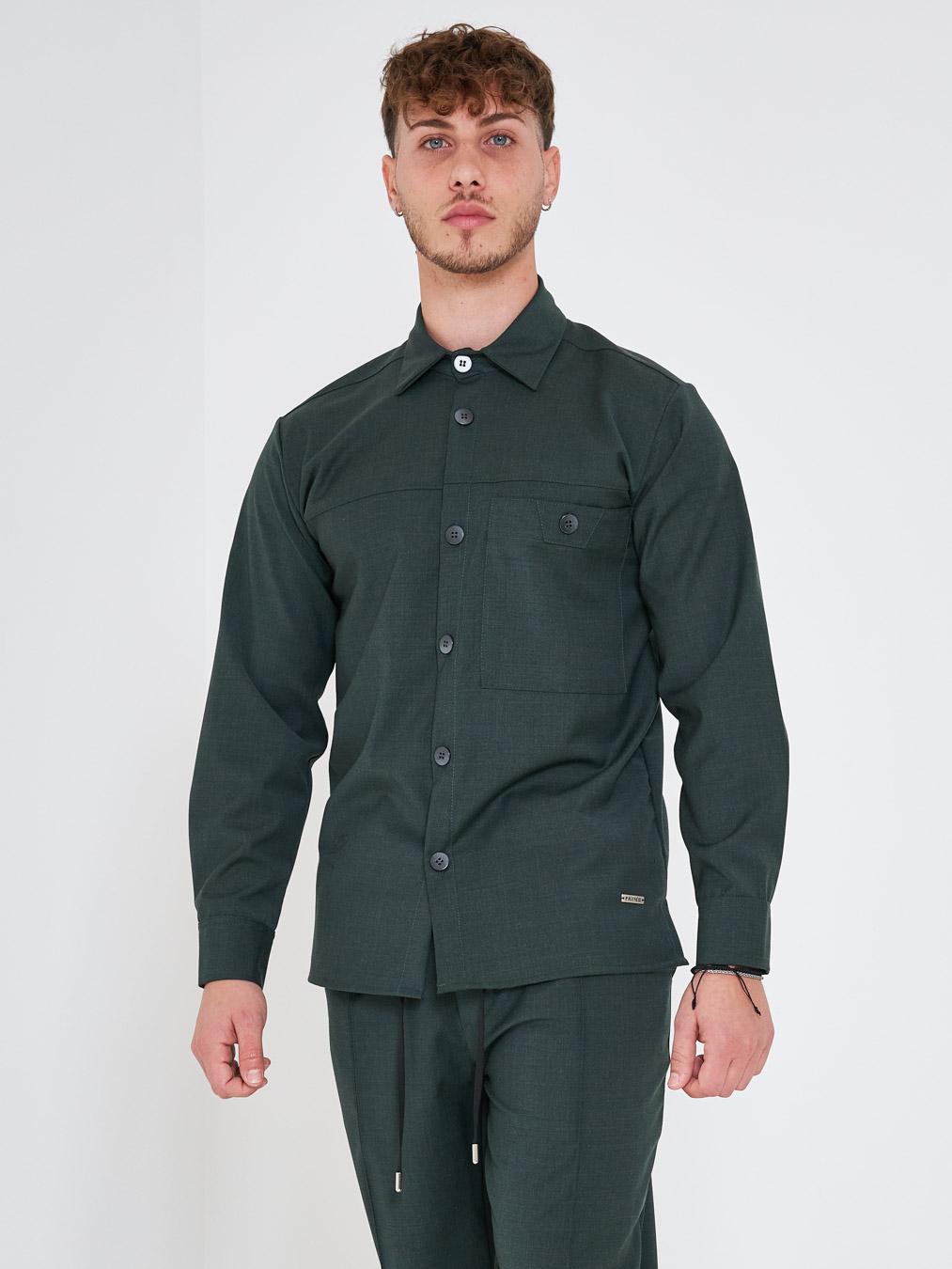 Prime camicia verde con taschino AG7318 VERDE PRIME 