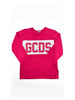 GCDS t-shirt kids rosa con banda logo