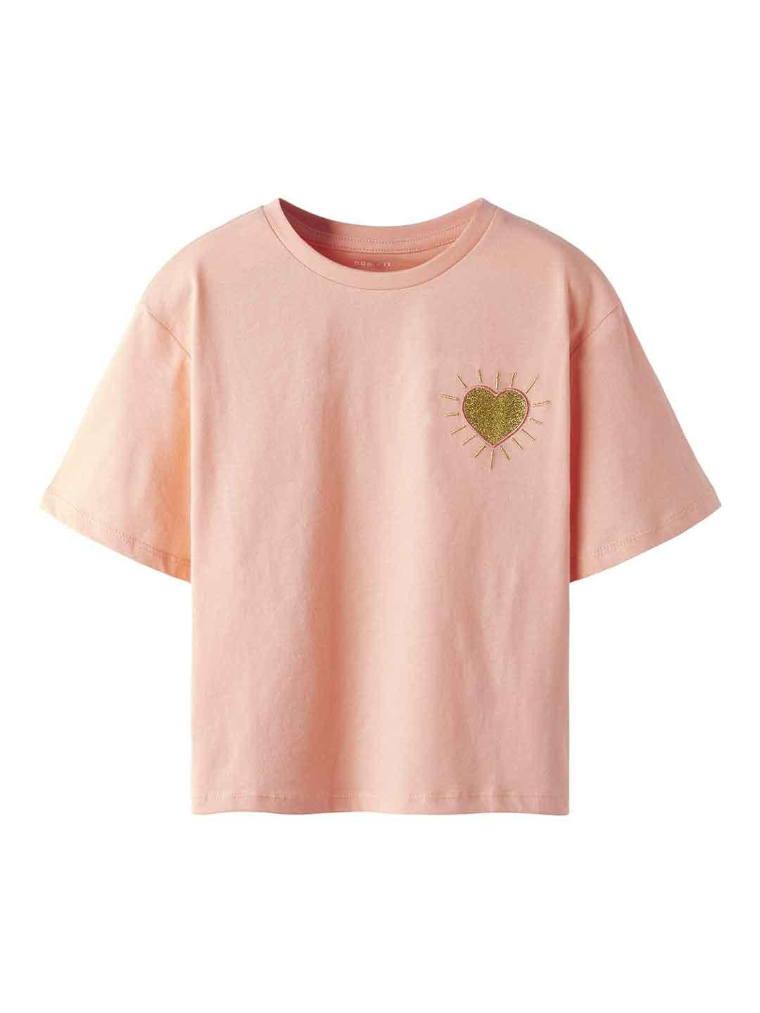 Name It t-shirt kids arancio con cuoricino 13252320 ARANCIO NAME IT 