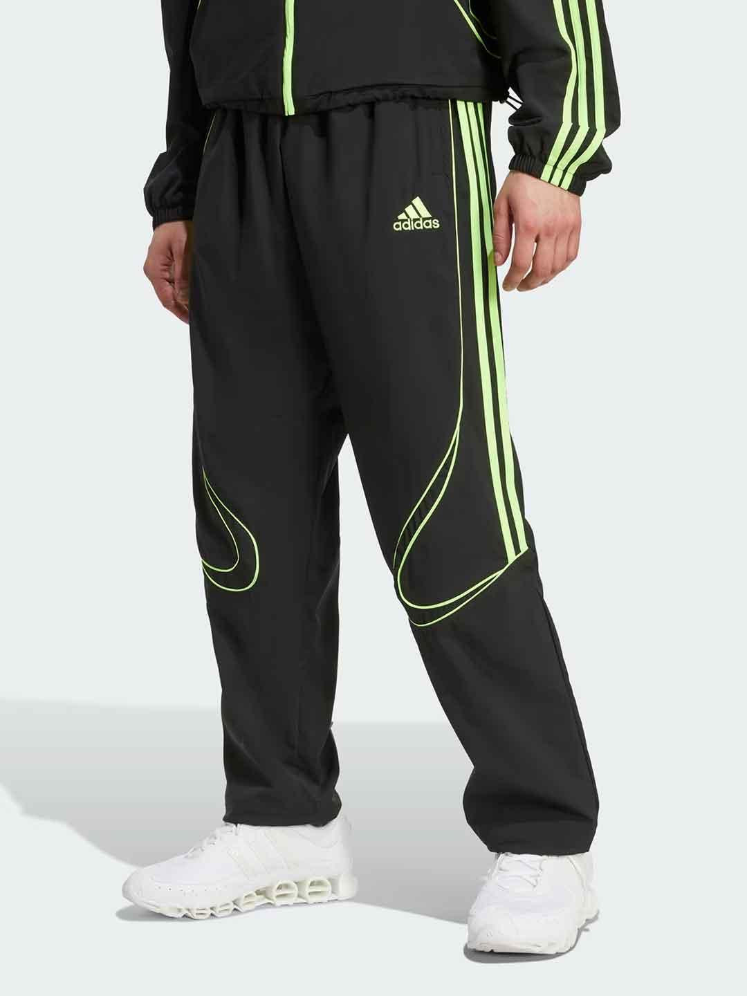 Adidas pantaloni nero e verde fluo JW5869 NERO ADIDAS 