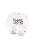 GCDS felpa kids bianco girocollo con logo glitter