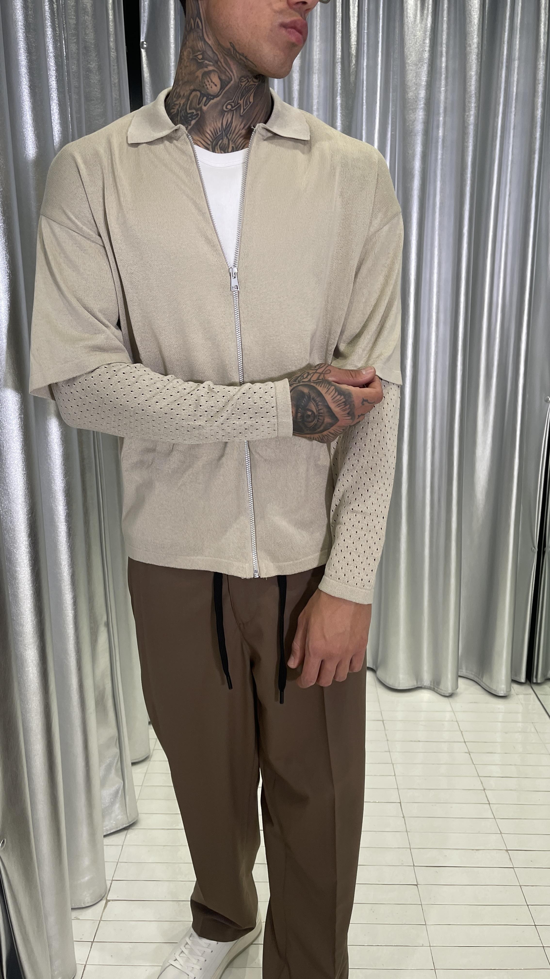 All Five Rio polo beige con zip RIO BEIGE ALL FIVE 