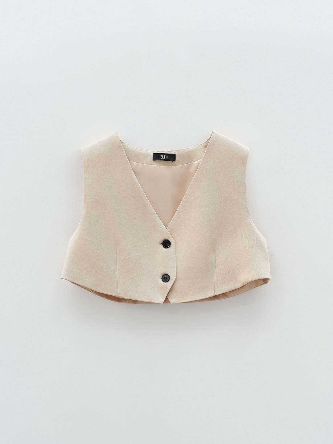Eleh gilet beige crop 0062 BEIGE ELEH 