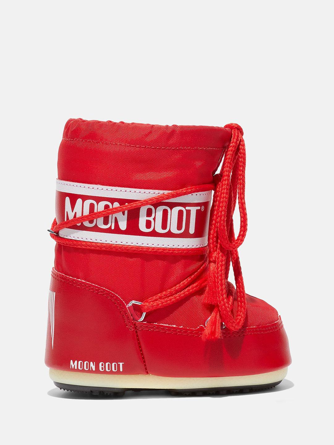 Moon Boot Icon Mini stivali kids rosso basso in Nylon 1400430 ROSSO MOON BOOT 