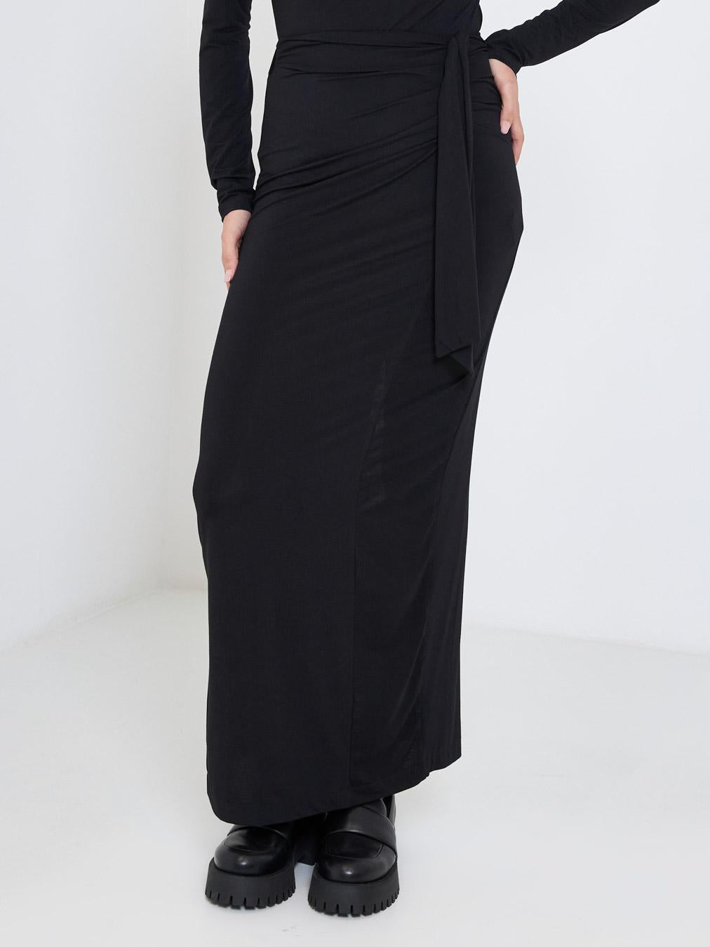 Kostumn gonna nero lunga con spacco KI2327 NERO KOSTUMN 