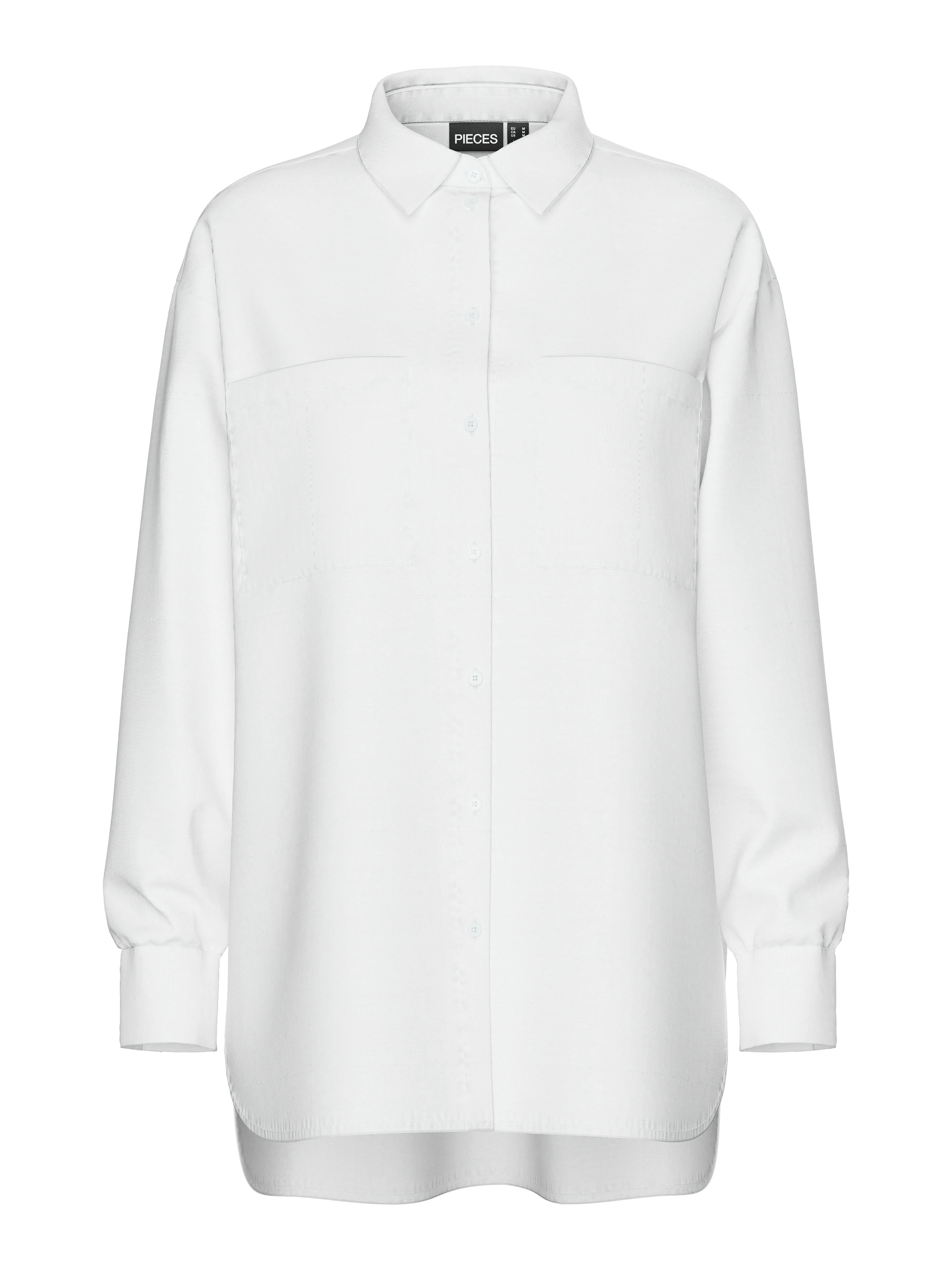 Pieces camicia bianco con taschini 17154735 BIANCO PIECES 