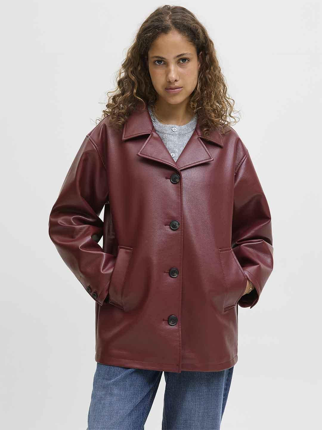 JJXX giacca bordeaux in pelle 12282022 BORDEAUX JJXX 