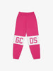 GCDS pantaloni kids rosa con banda logo