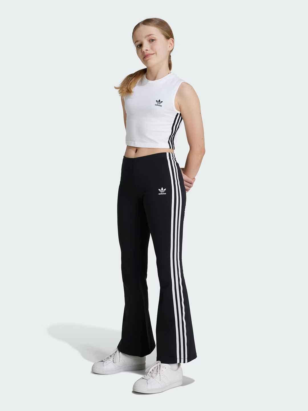 Adidas Adicolor leggings kids nero a zampa IY9785 NERO ADIDAS 