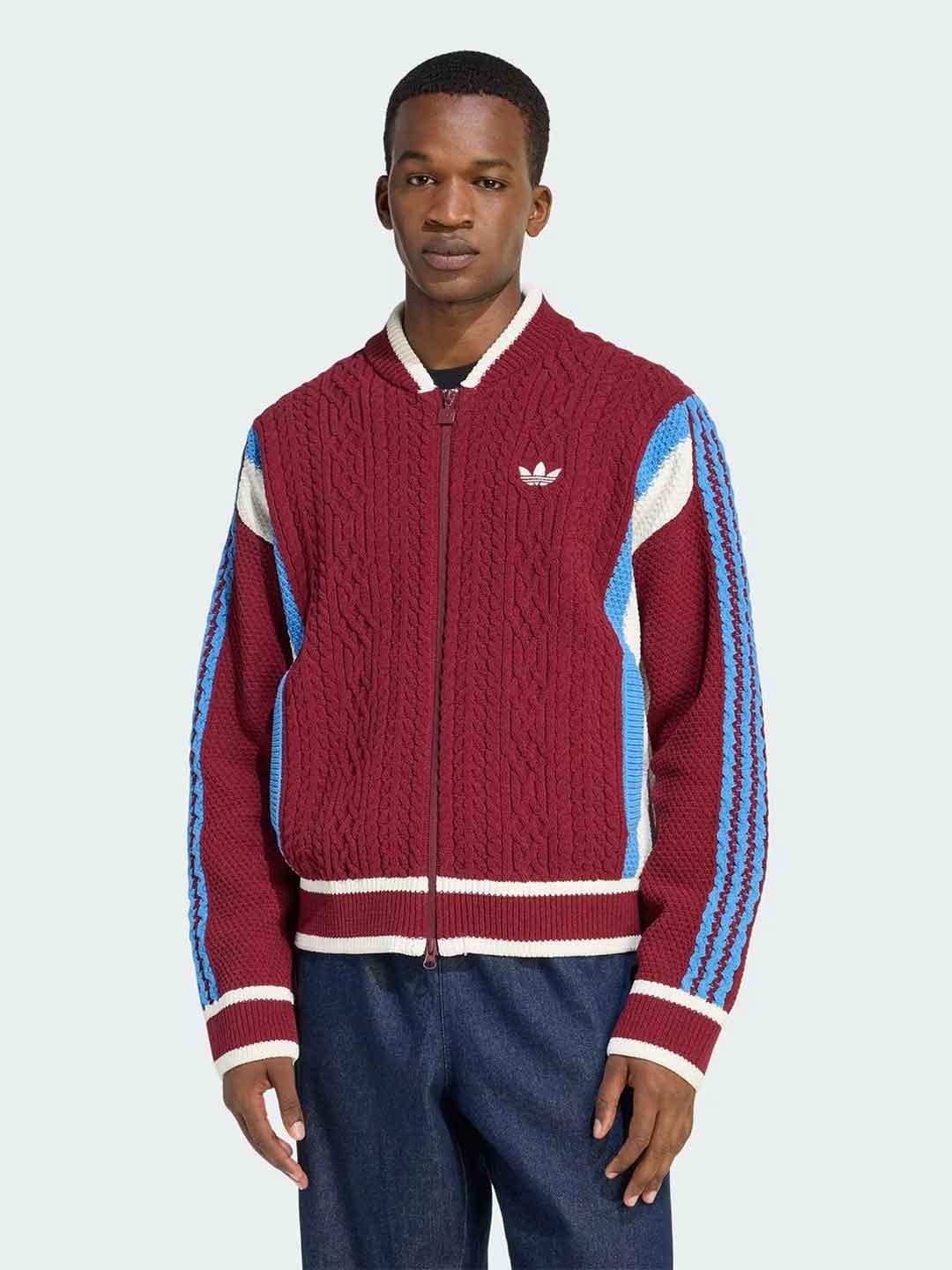 Adidas cardigan bordeaux con zip KR7633 BORDEAUX ADIDAS 