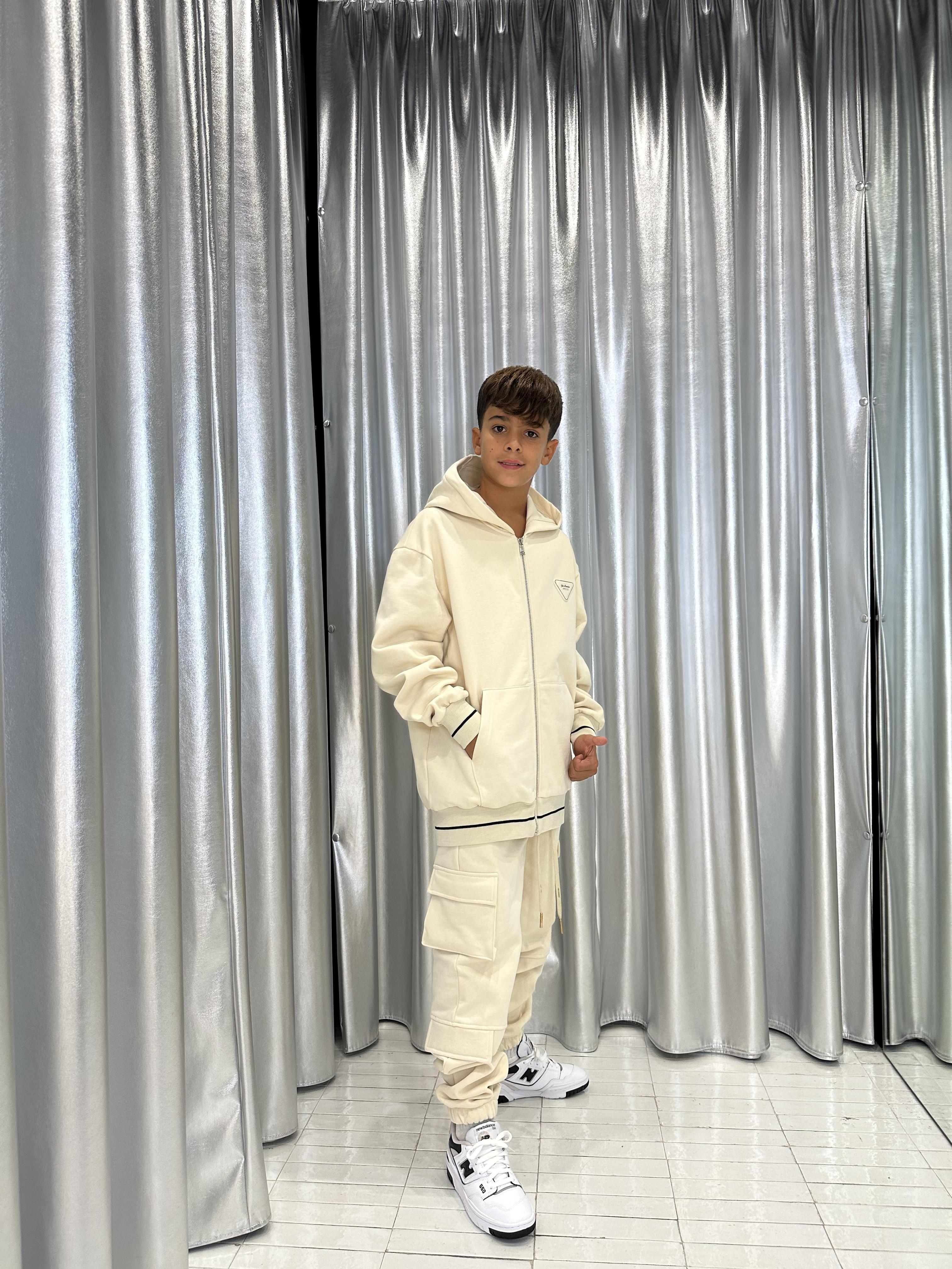 Yes London pantaloni kids panna con tasconi JR3046 PANNA YES LONDON