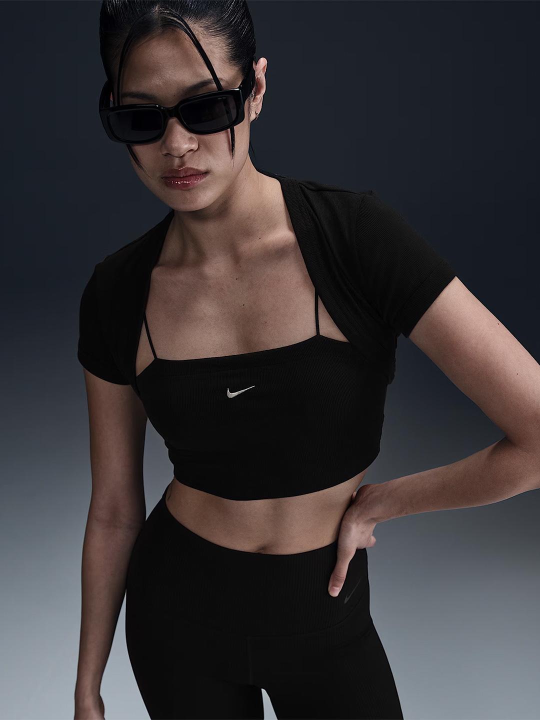 Nike Chill Knit top nero con coprispalle 2  pezzi HJ1299-010 NERO NIKE 
